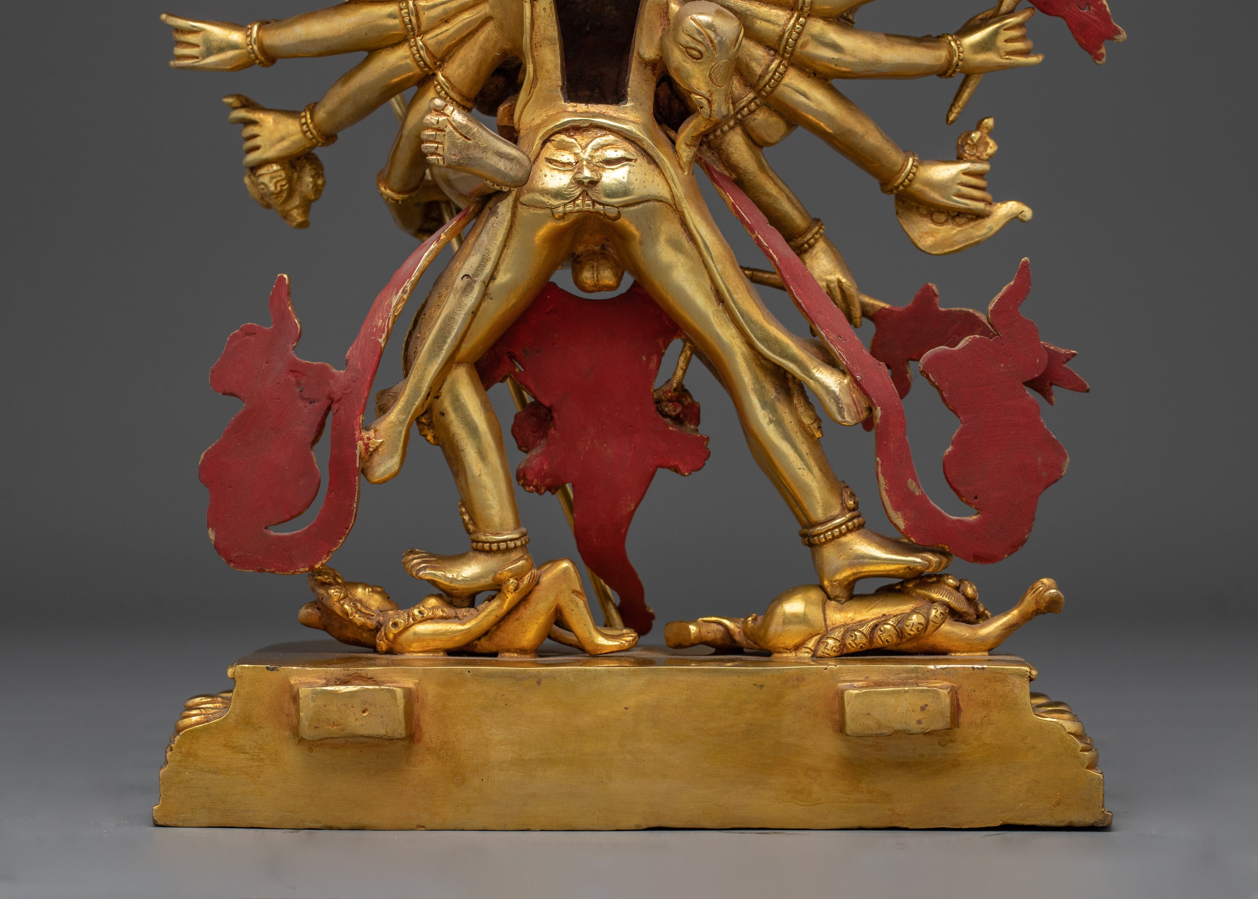 Copper Chakrasamvara Statue with Acrylic Detail | Buddhist Symbol of Union