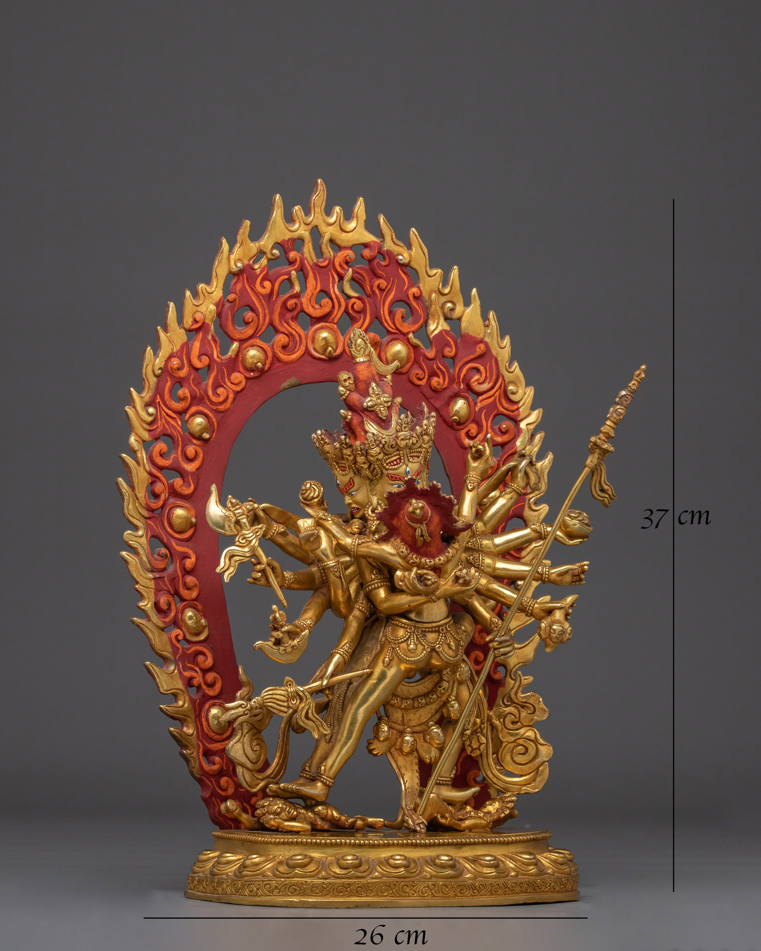 Copper Chakrasamvara Statue with Acrylic Detail