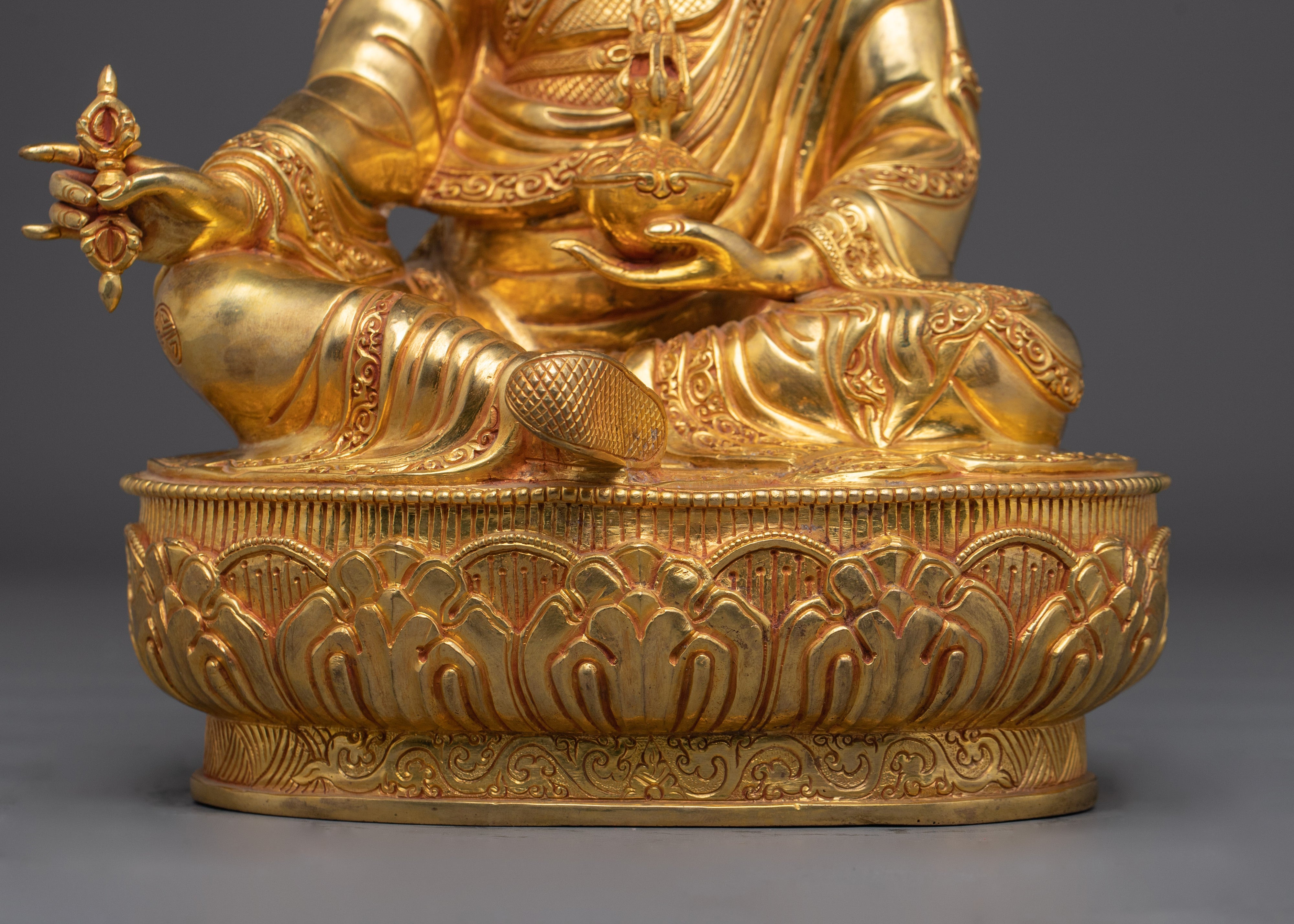 Guru Rinpoche Statue in Copper | Sacred Shrine Decor from Nepal