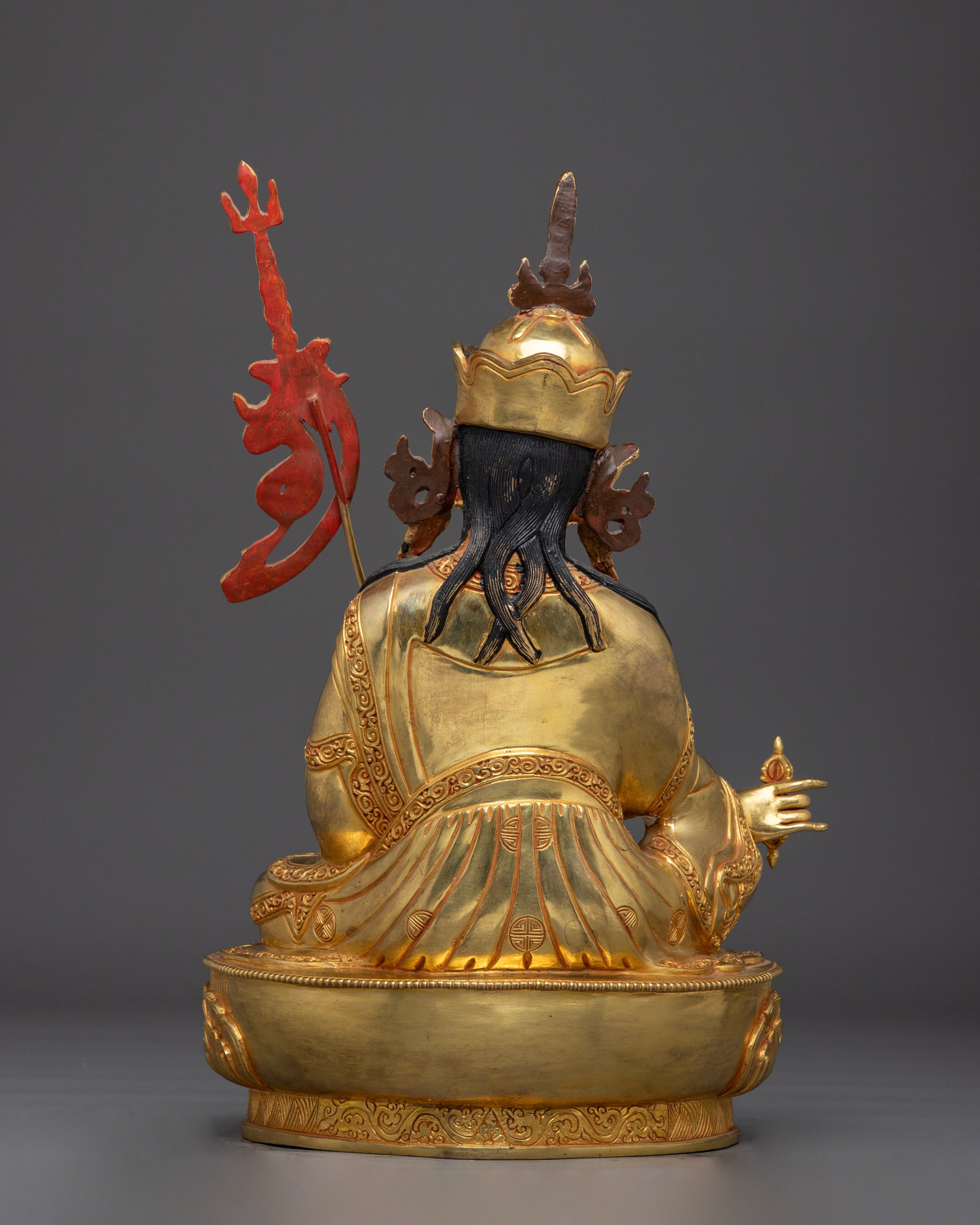 Guru Rinpoche Statue in Copper | Sacred Shrine Decor from Nepal