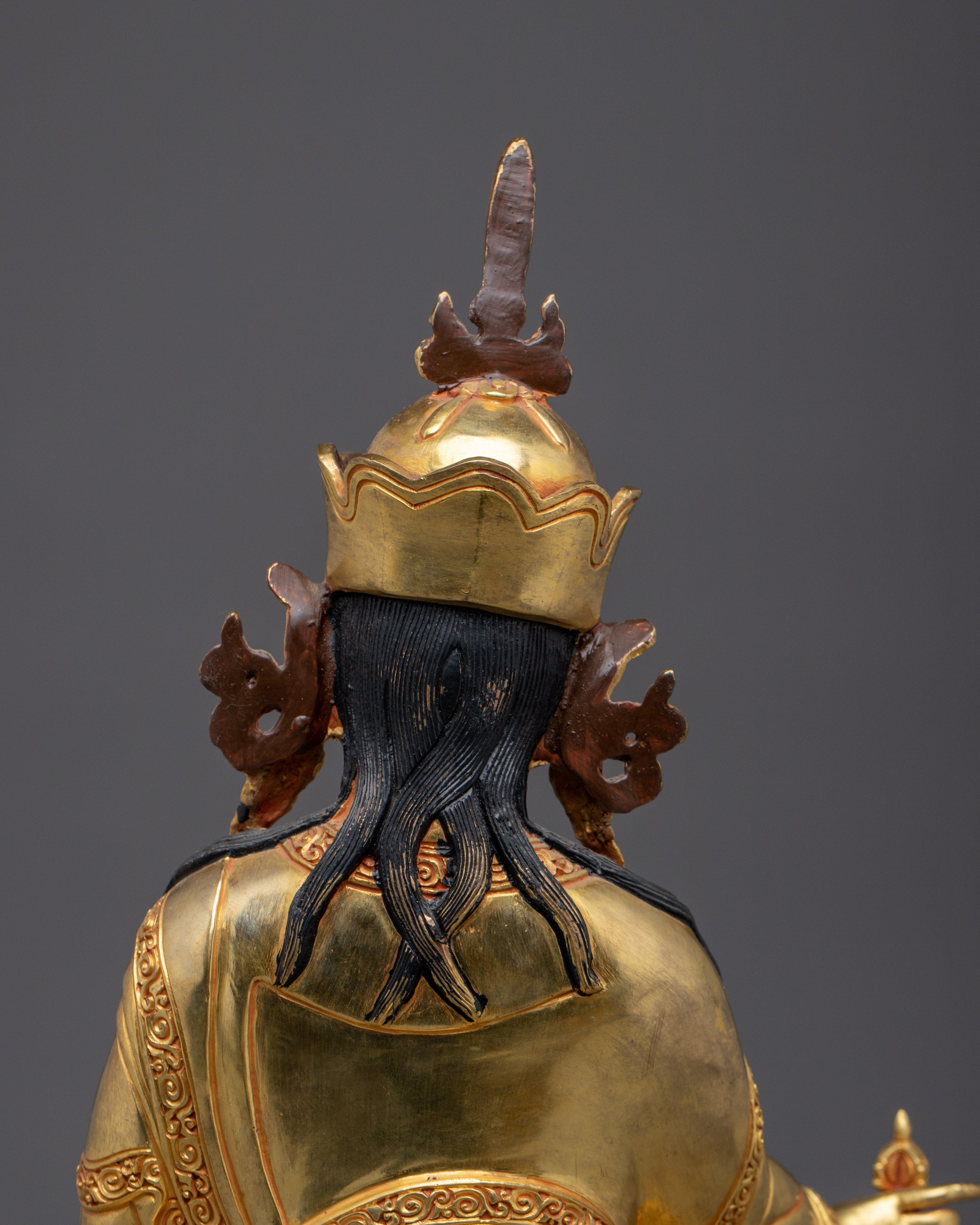 Guru Rinpoche Statue in Copper | Sacred Shrine Decor from Nepal