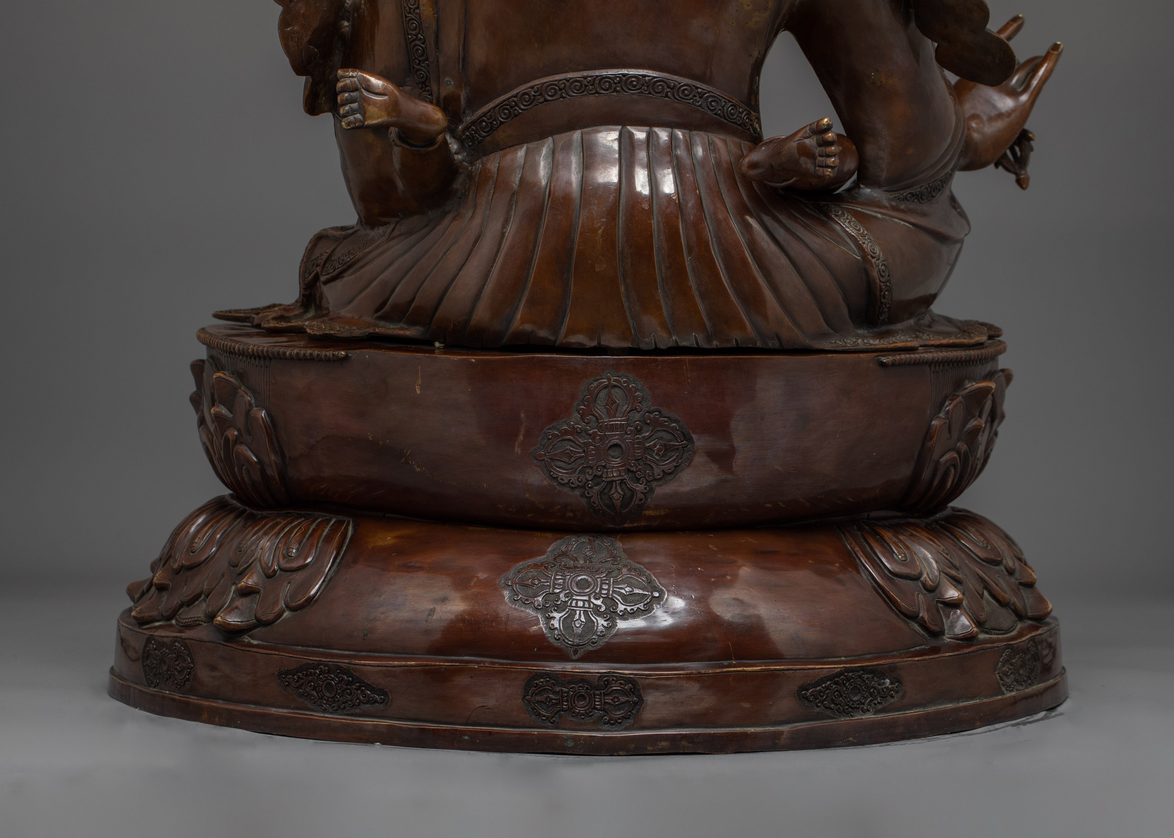 Oxidized Guru Rinpoche with consort | Padmasambhava Artwork