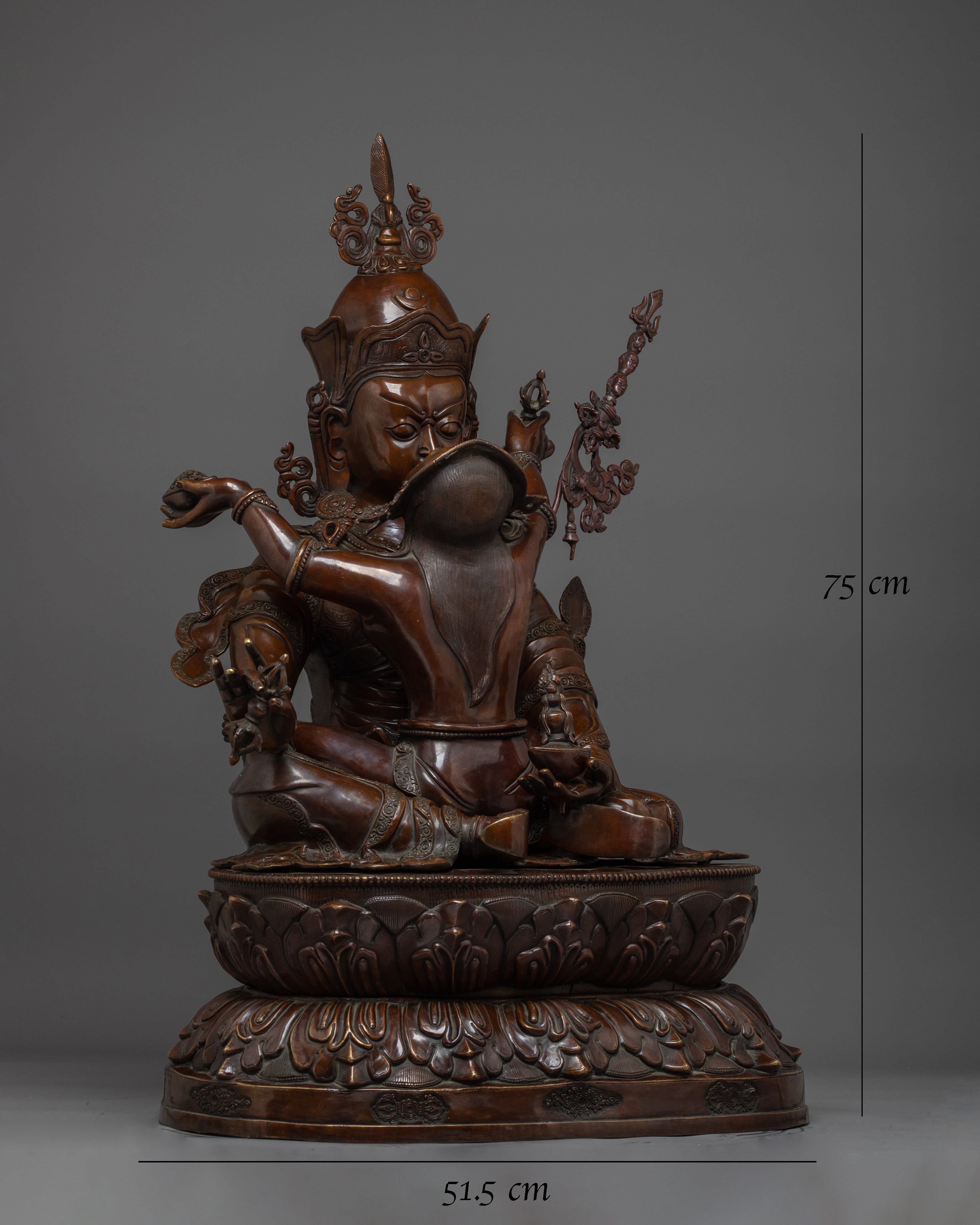 Oxidized Guru Rinpoche with consort