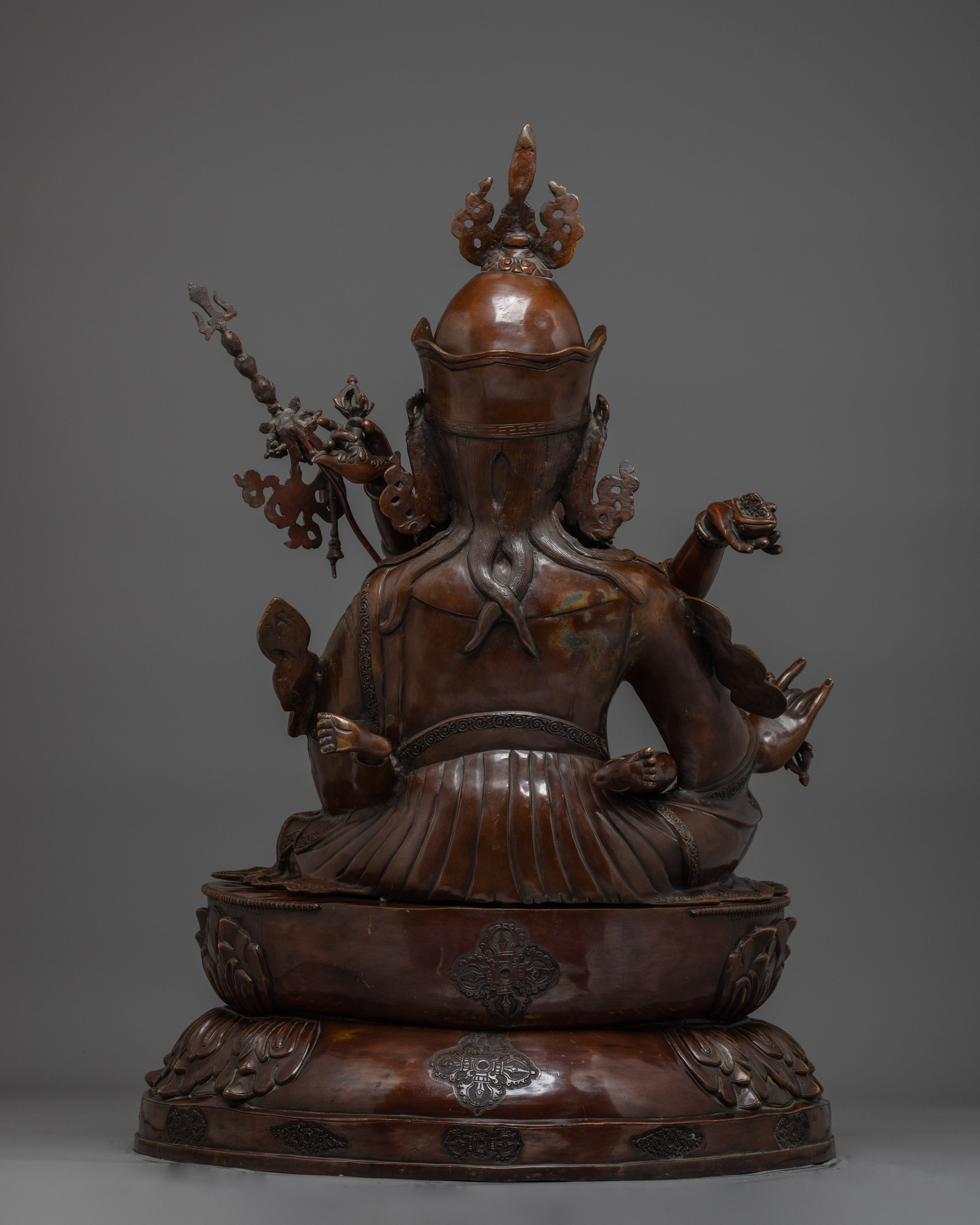 Oxidized Guru Rinpoche with consort | Padmasambhava Artwork