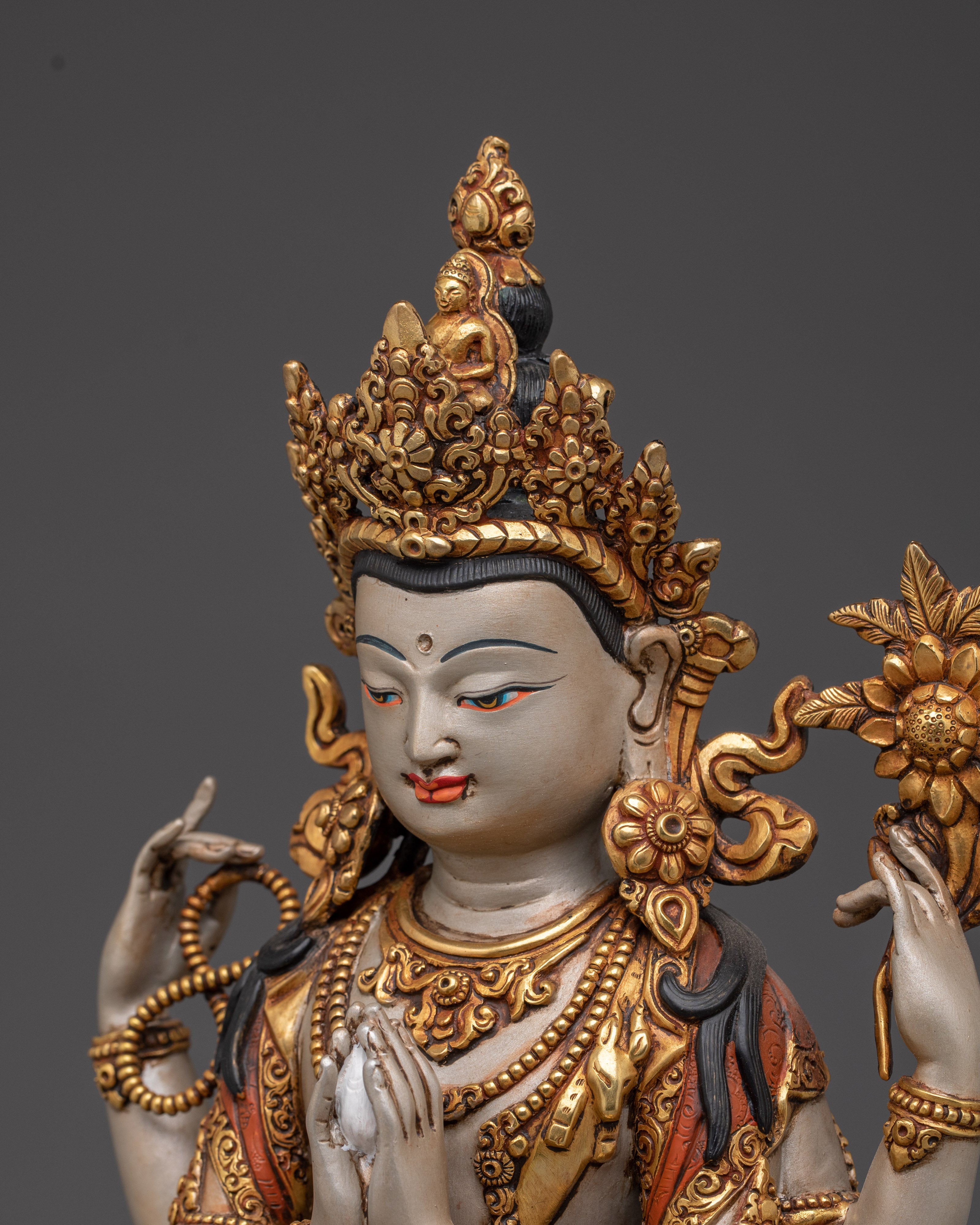 Avalokiteshvara Art Spiritual Decor | Himalayan Chenrezig Figurine