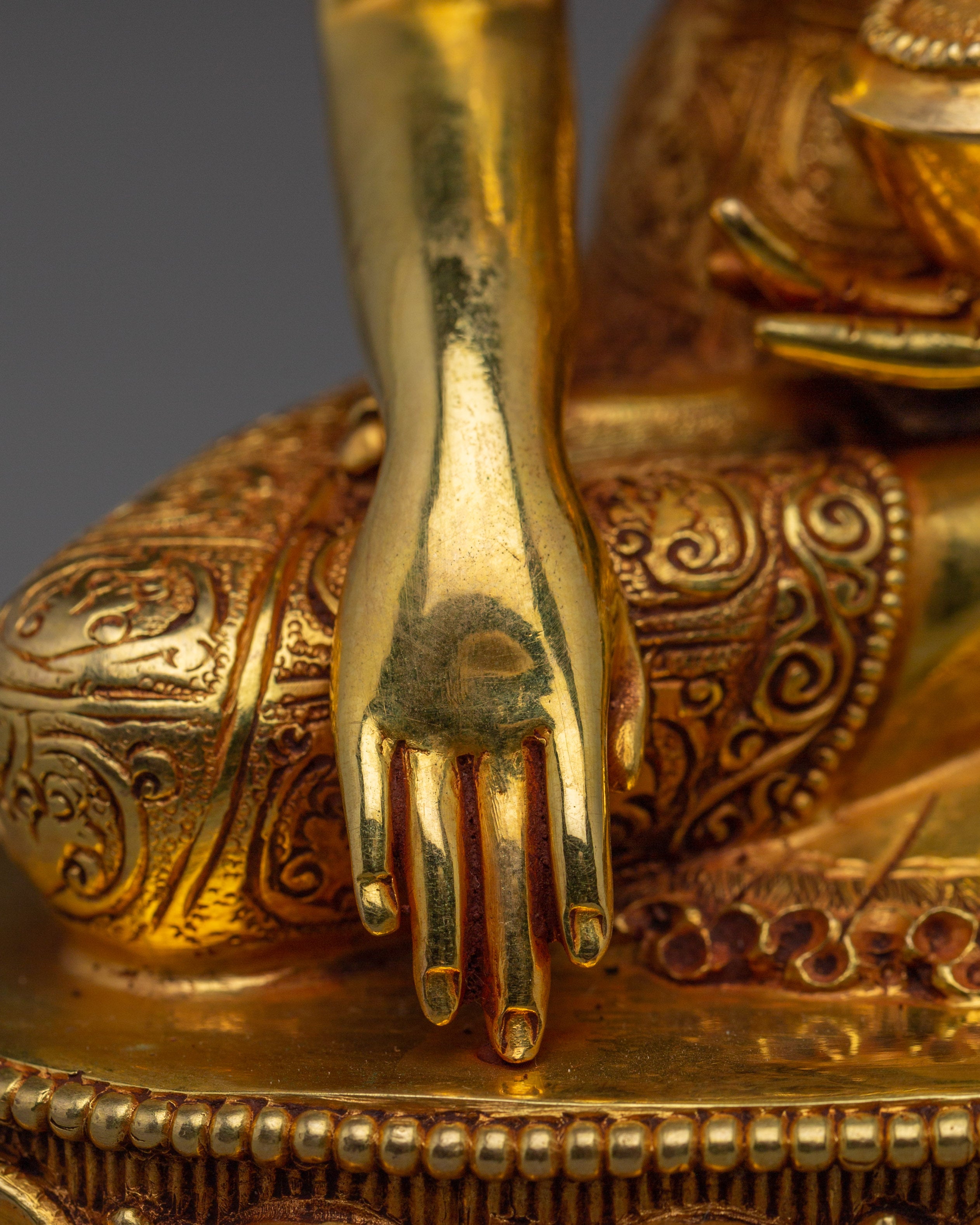 Peaceful Golden Shakyamuni Buddha Artwork | Himalayan Sculpture