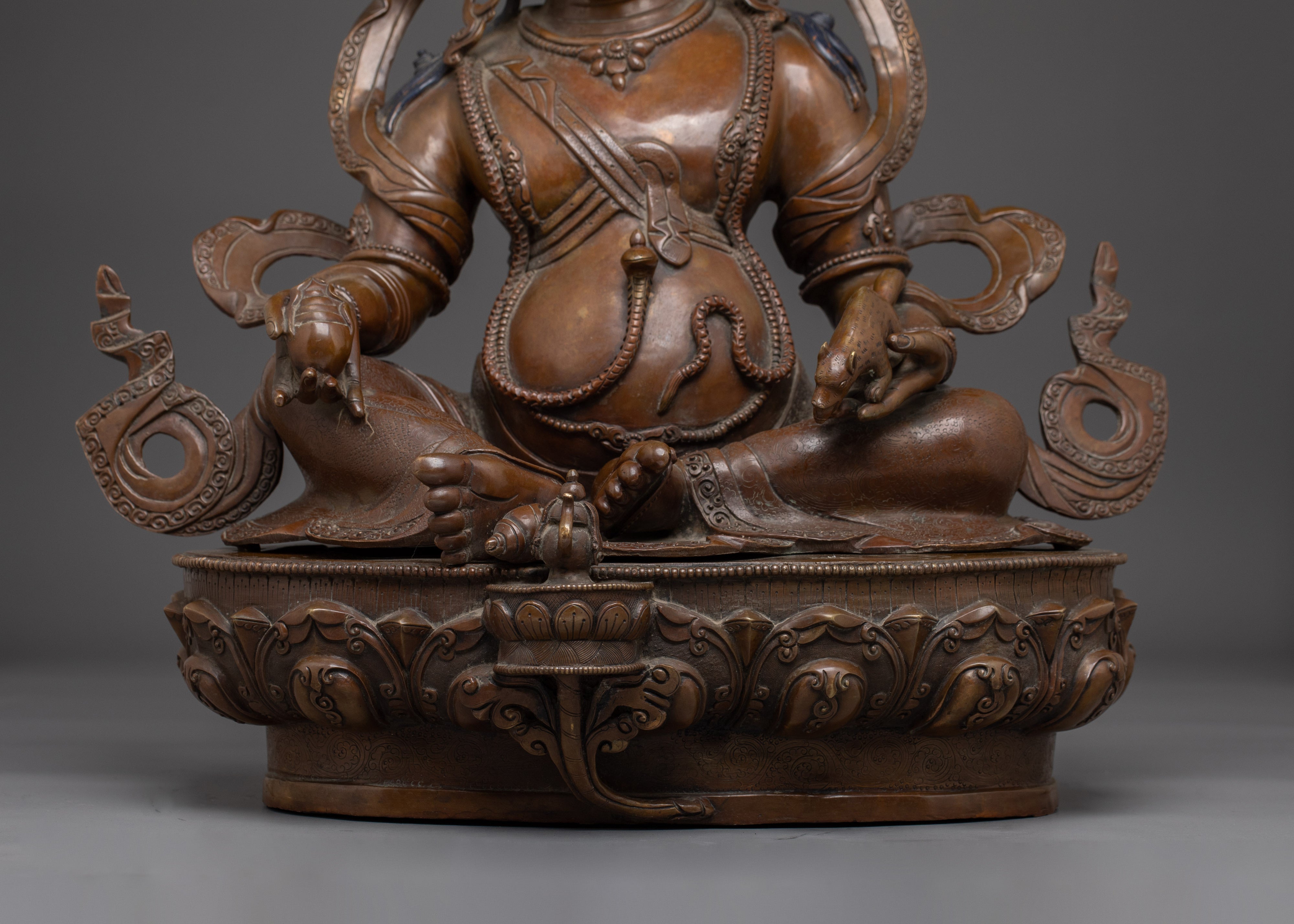 Oxidized Wealth Symbol Dzambhala Statue | Guardian of the Wealth