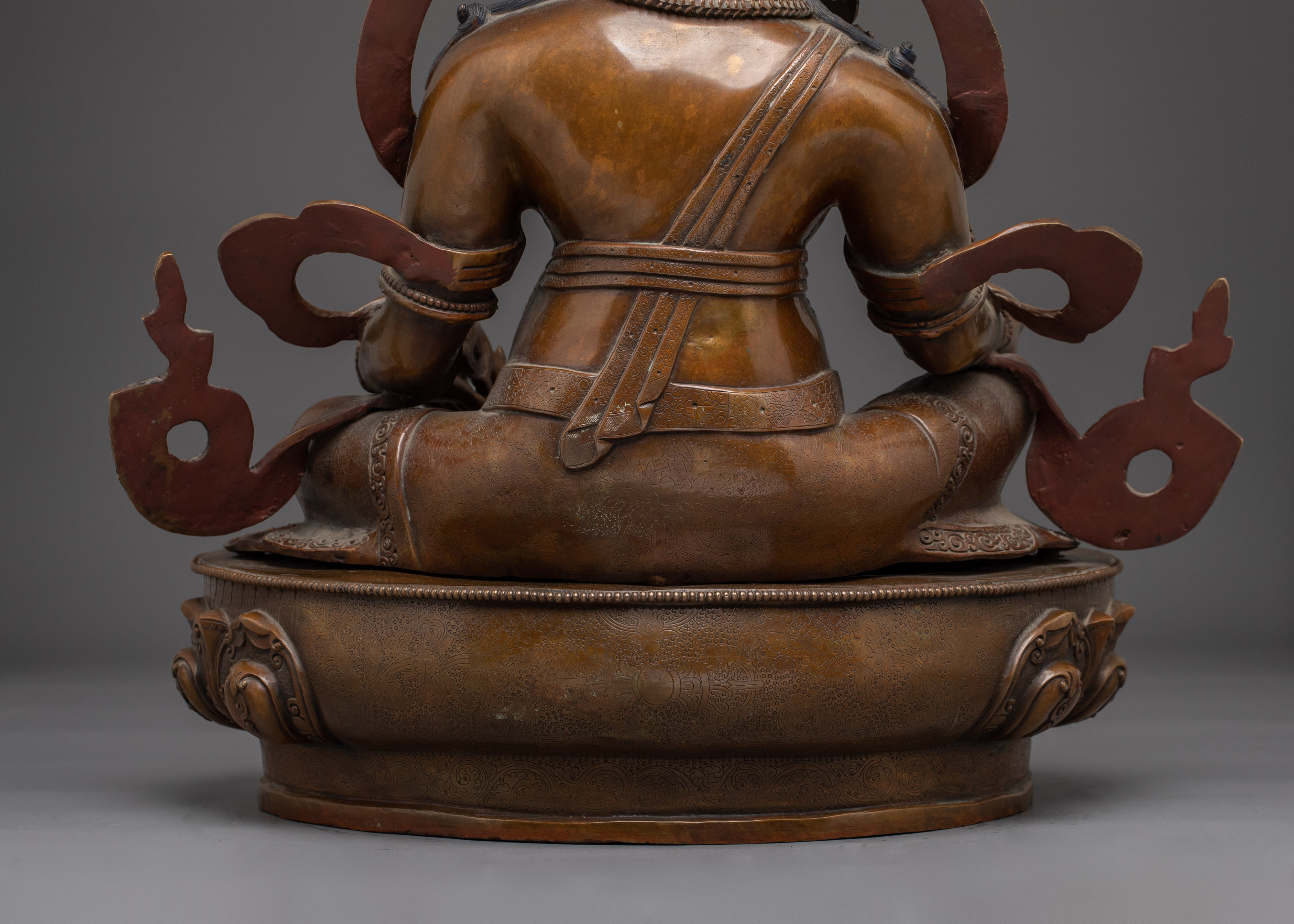 Oxidized Wealth Symbol Dzambhala Statue | Guardian of the Wealth