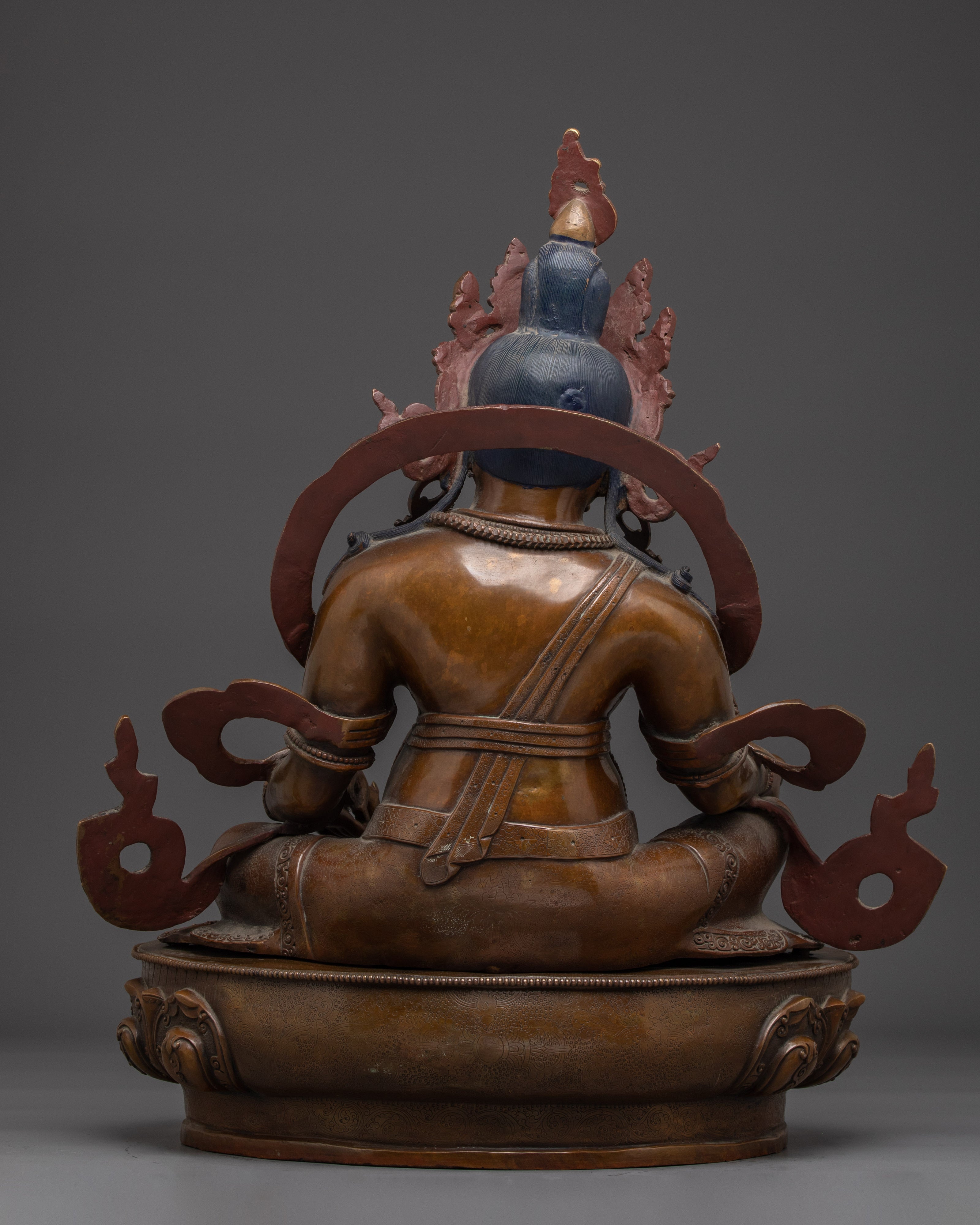 Oxidized Wealth Symbol Dzambhala Statue | Guardian of the Wealth