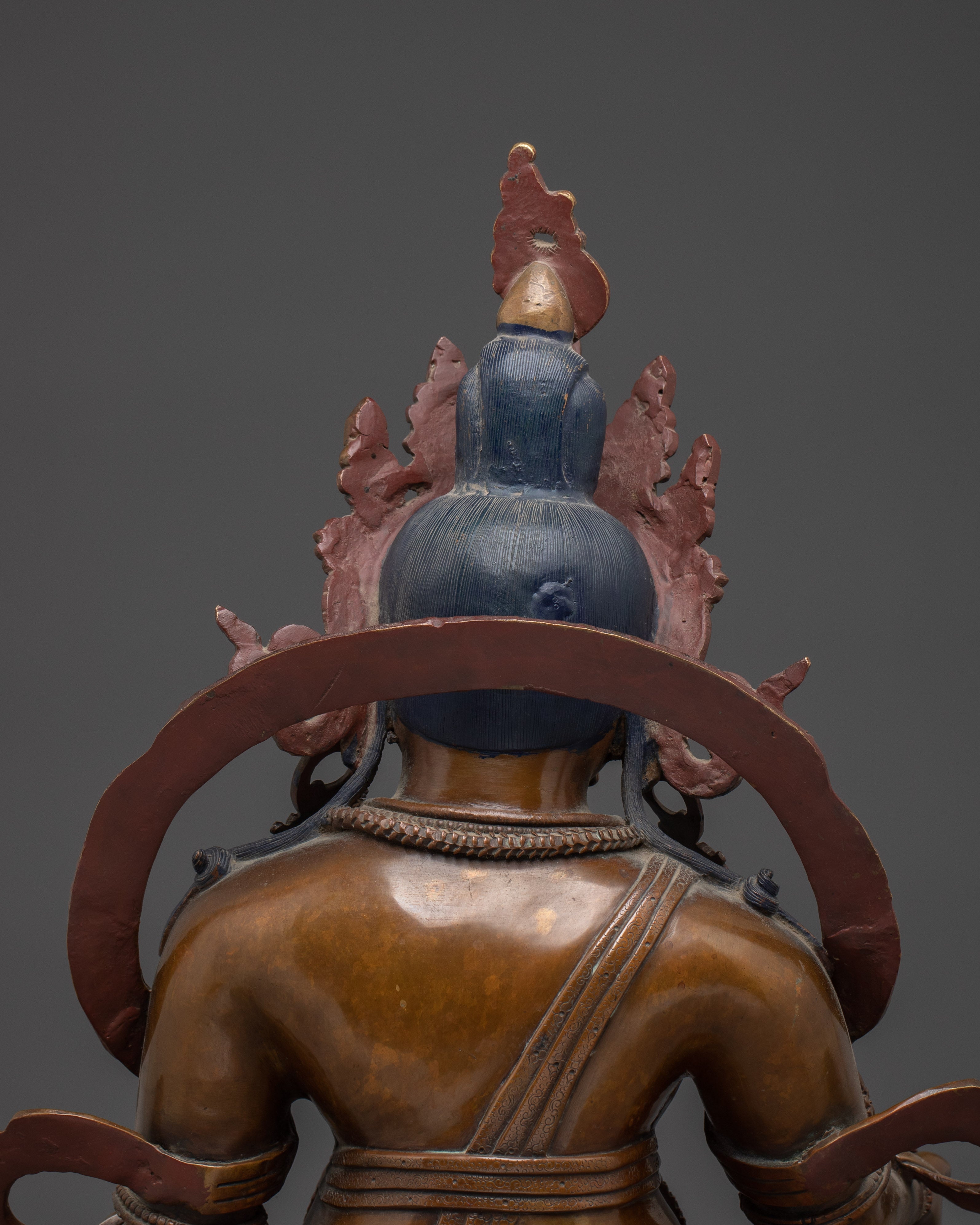 Oxidized Wealth Symbol Dzambhala Statue | Guardian of the Wealth