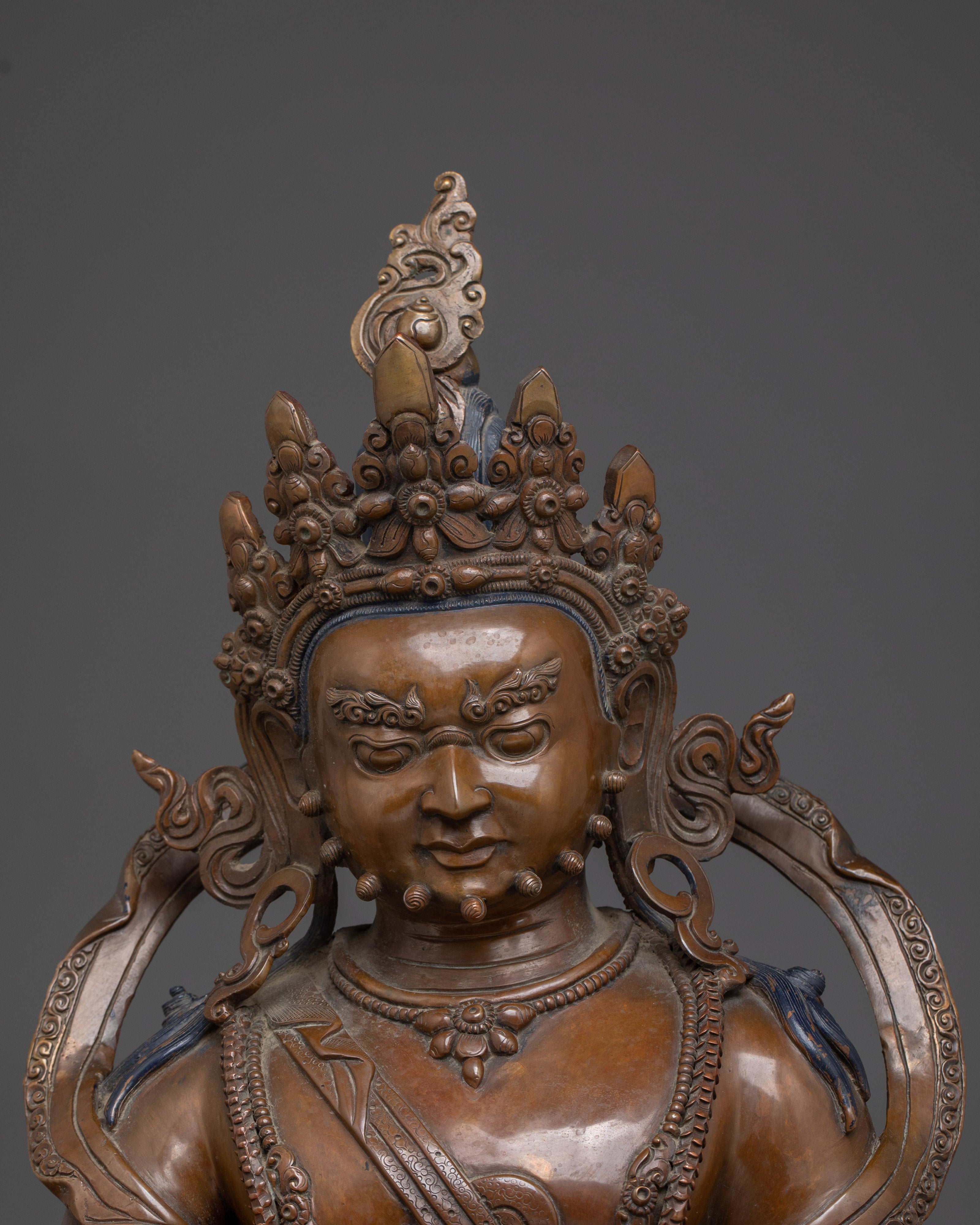 Oxidized Wealth Symbol Dzambhala Statue | Guardian of the Wealth