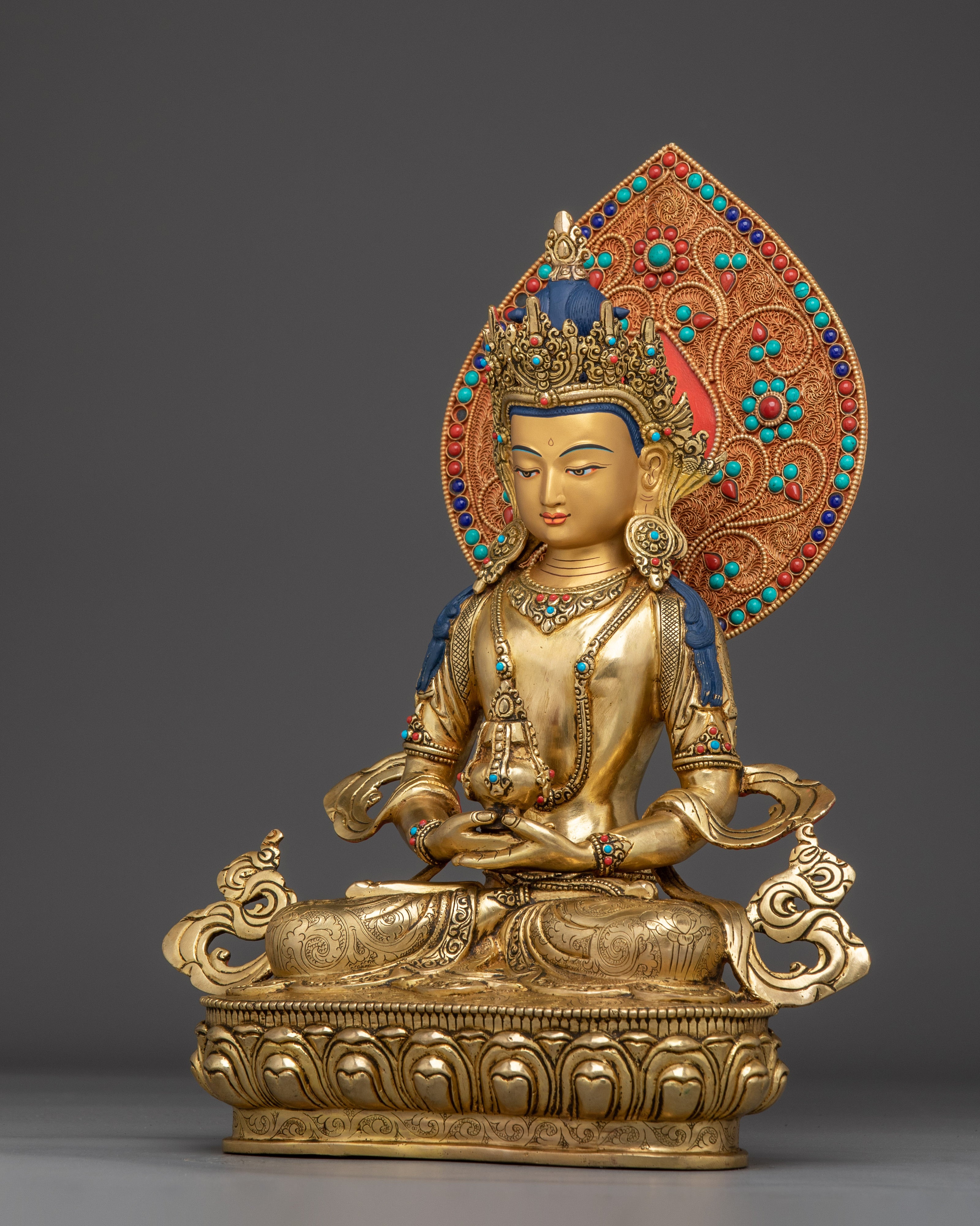 Radiant Amitayus Handmade Statue | Buddha of Long-life