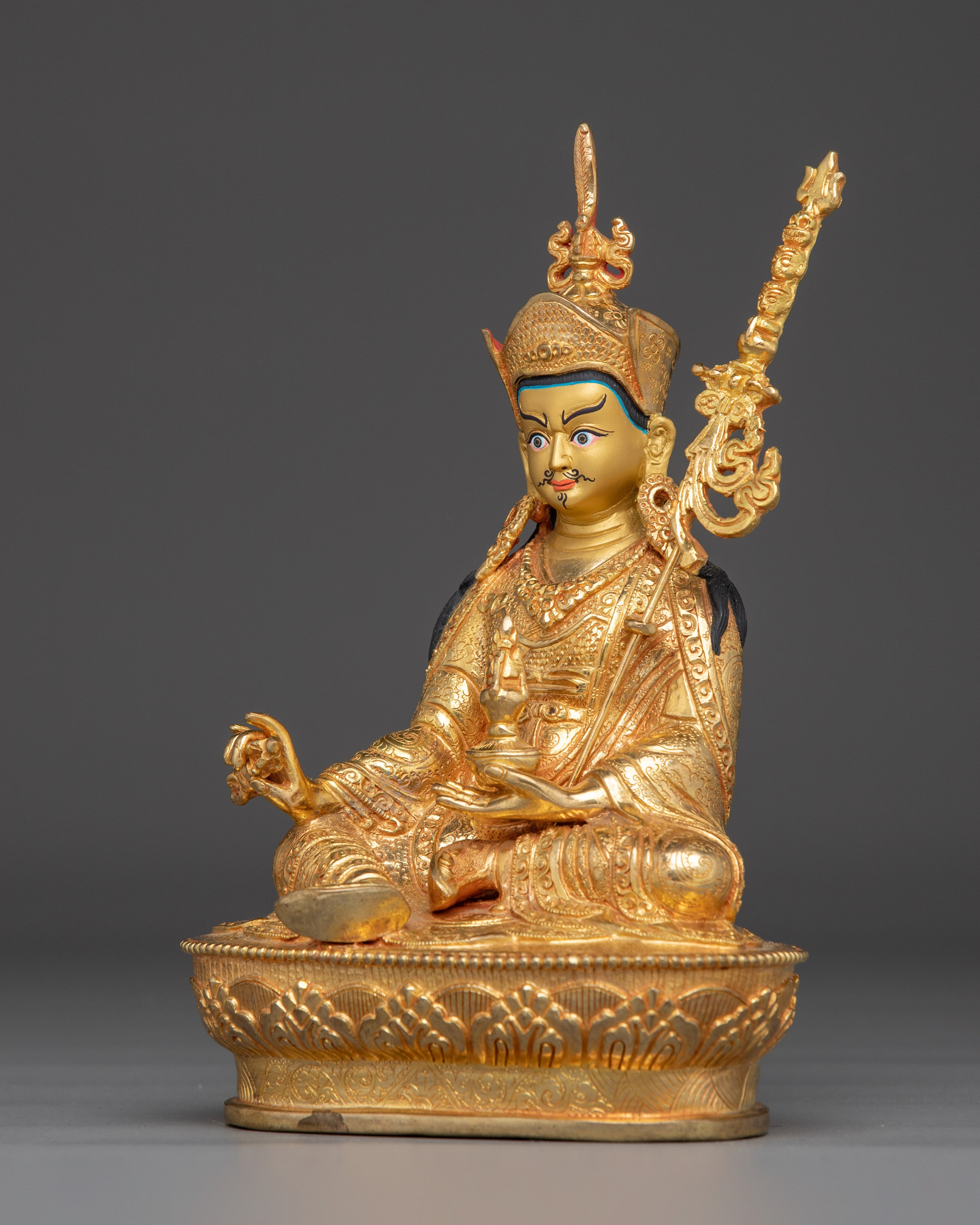 Sacred Copper Sculpture of Padmasambhava for Shrine | Guru Rinpoche Statue