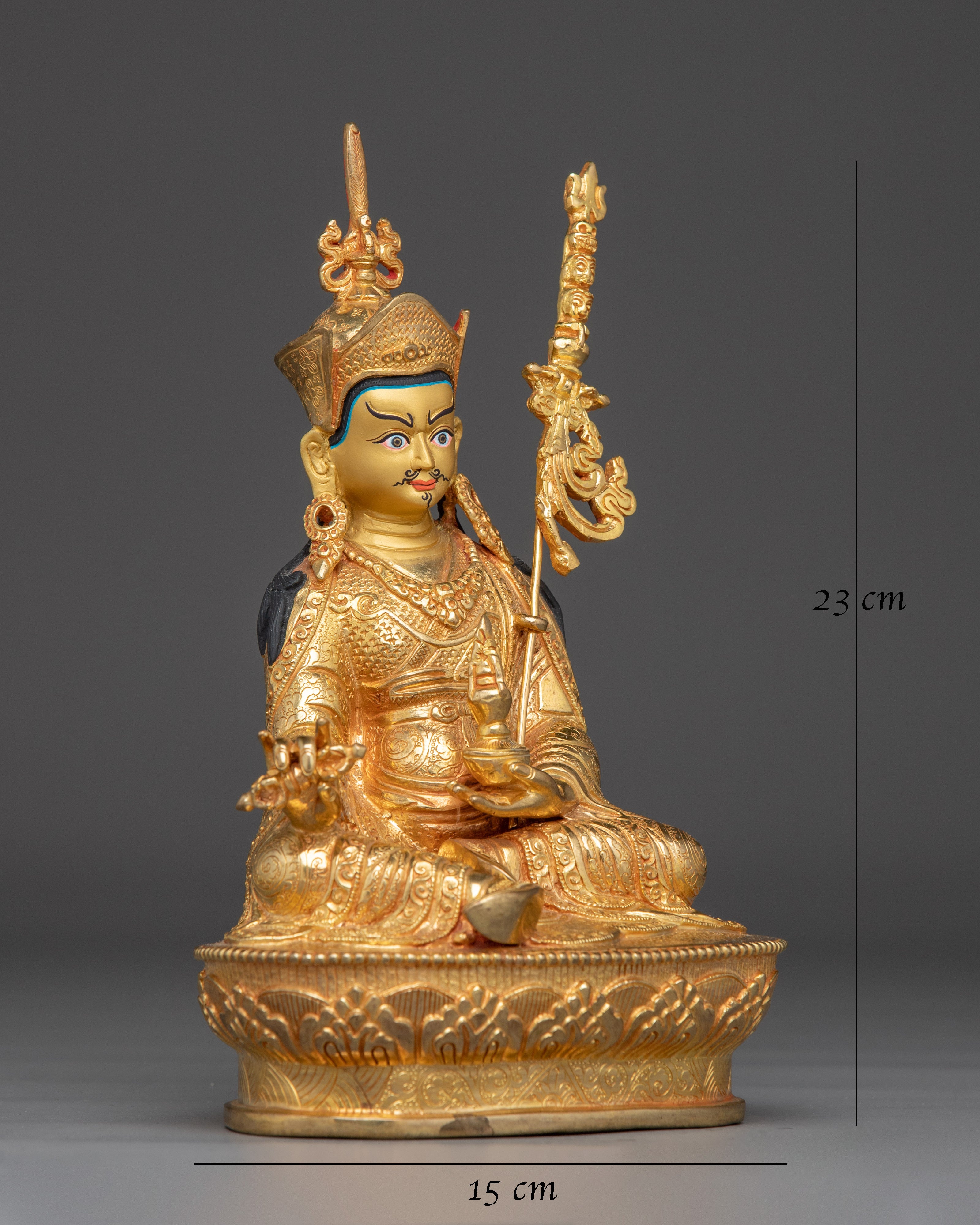 Sacred Copper Sculpture of Padmasambhava for Shrine