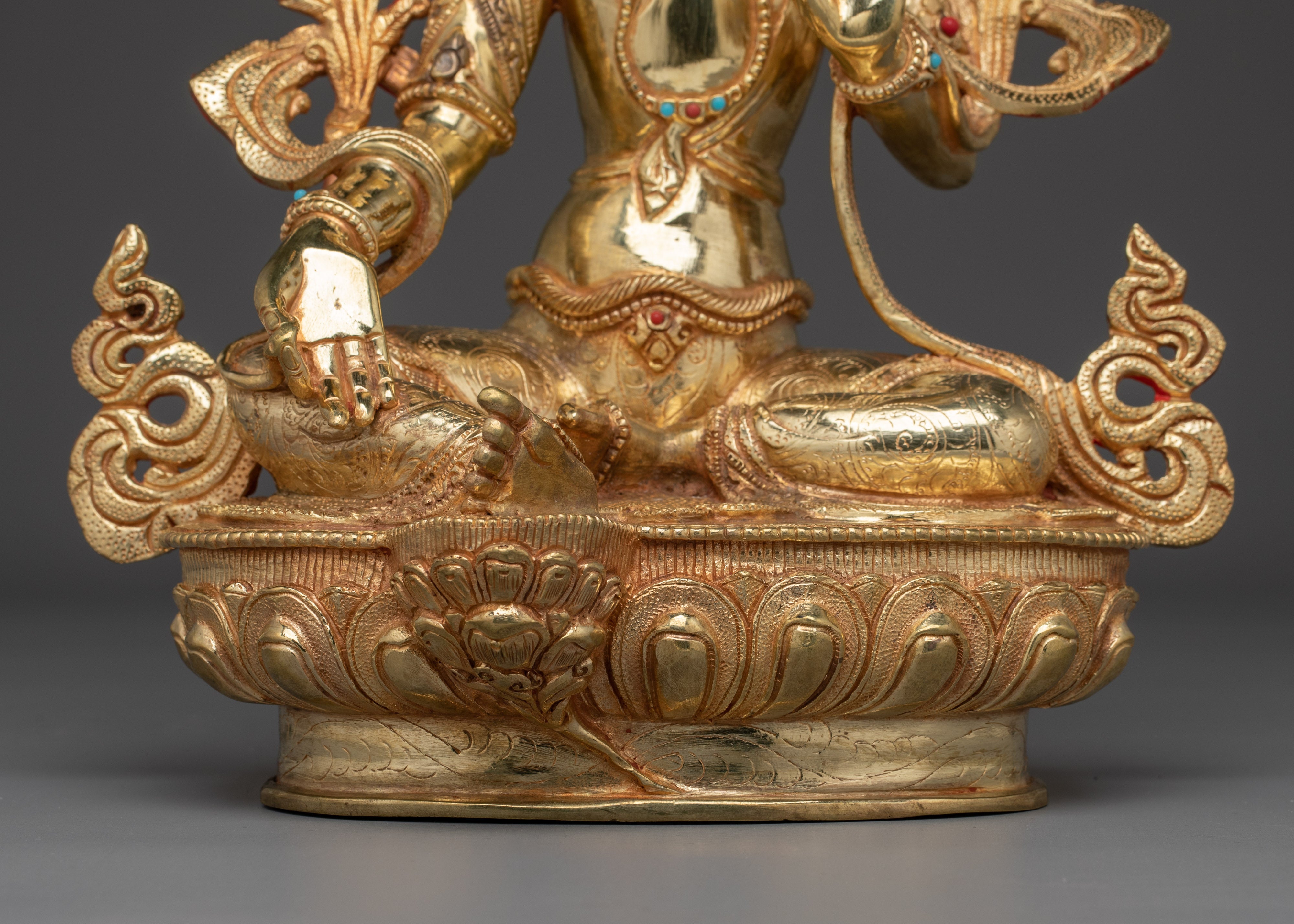 Golden Shyama Tara Handcrafted Statue | Green Tara - Mother of all Buddhas