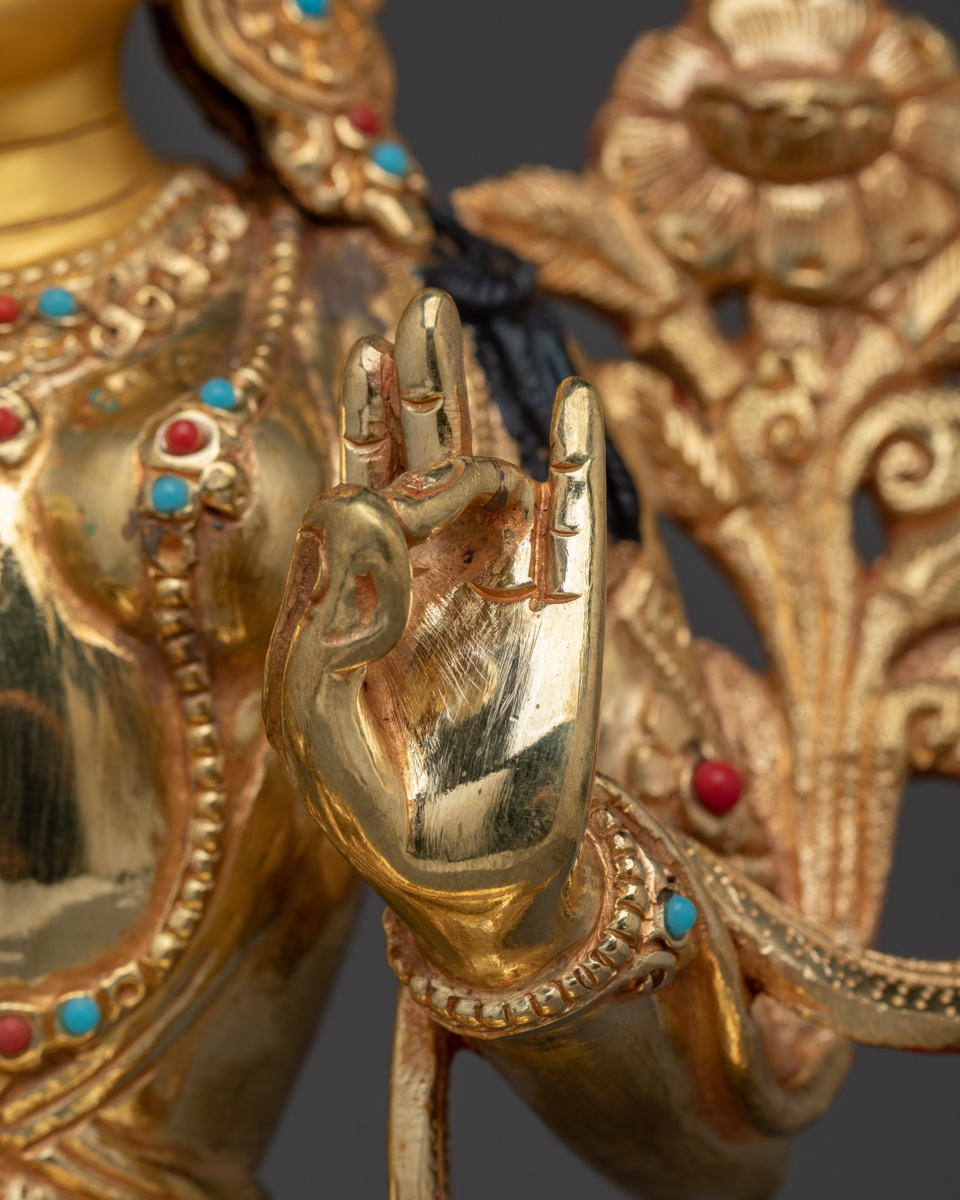 Golden Shyama Tara Handcrafted Statue | Green Tara - Mother of all Buddhas