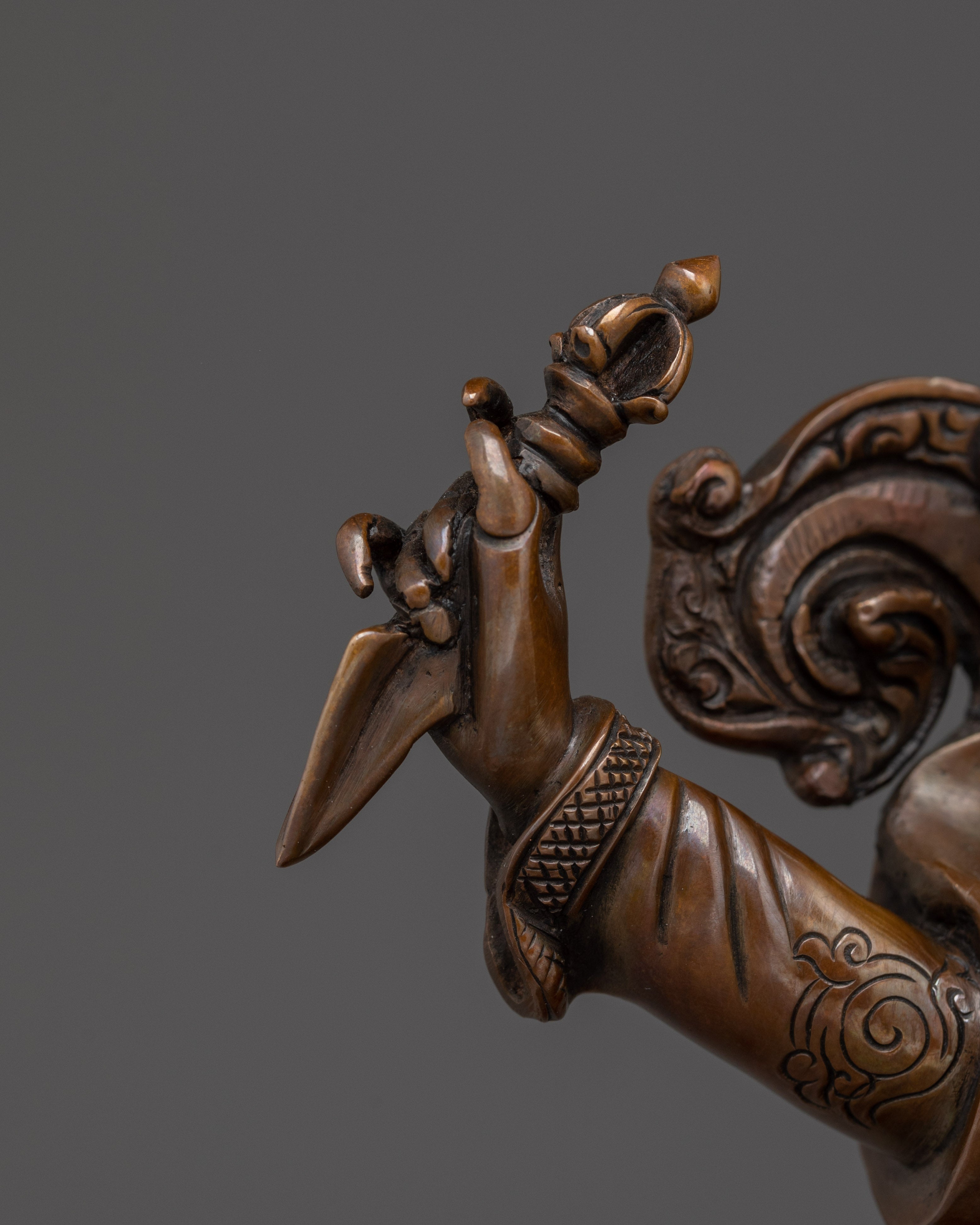 Oxidized Mahakala Bernagchen Statue | Buddhist Spiritual Decor