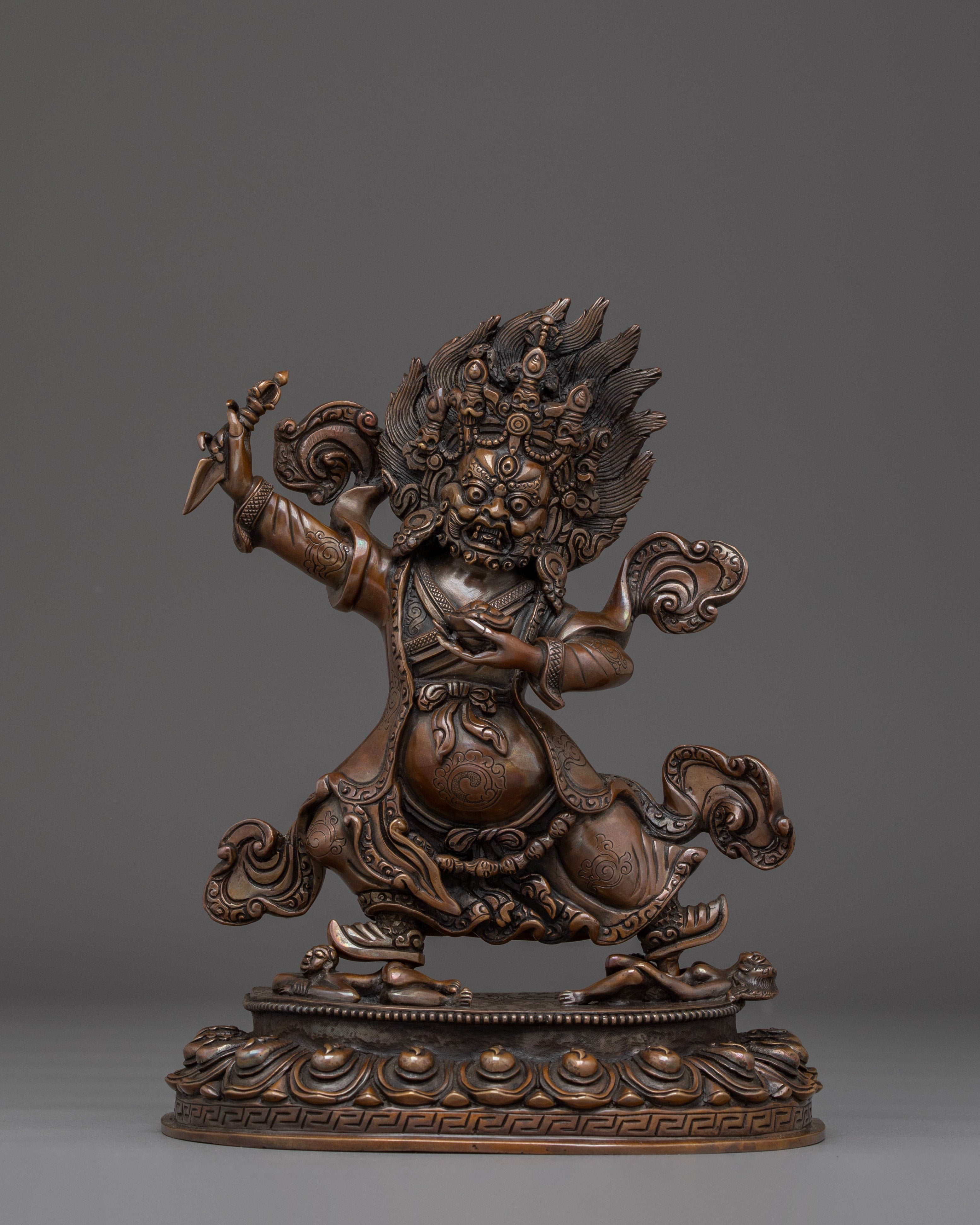 Oxidized Mahakala Bernagchen Statue | Buddhist Spiritual Decor