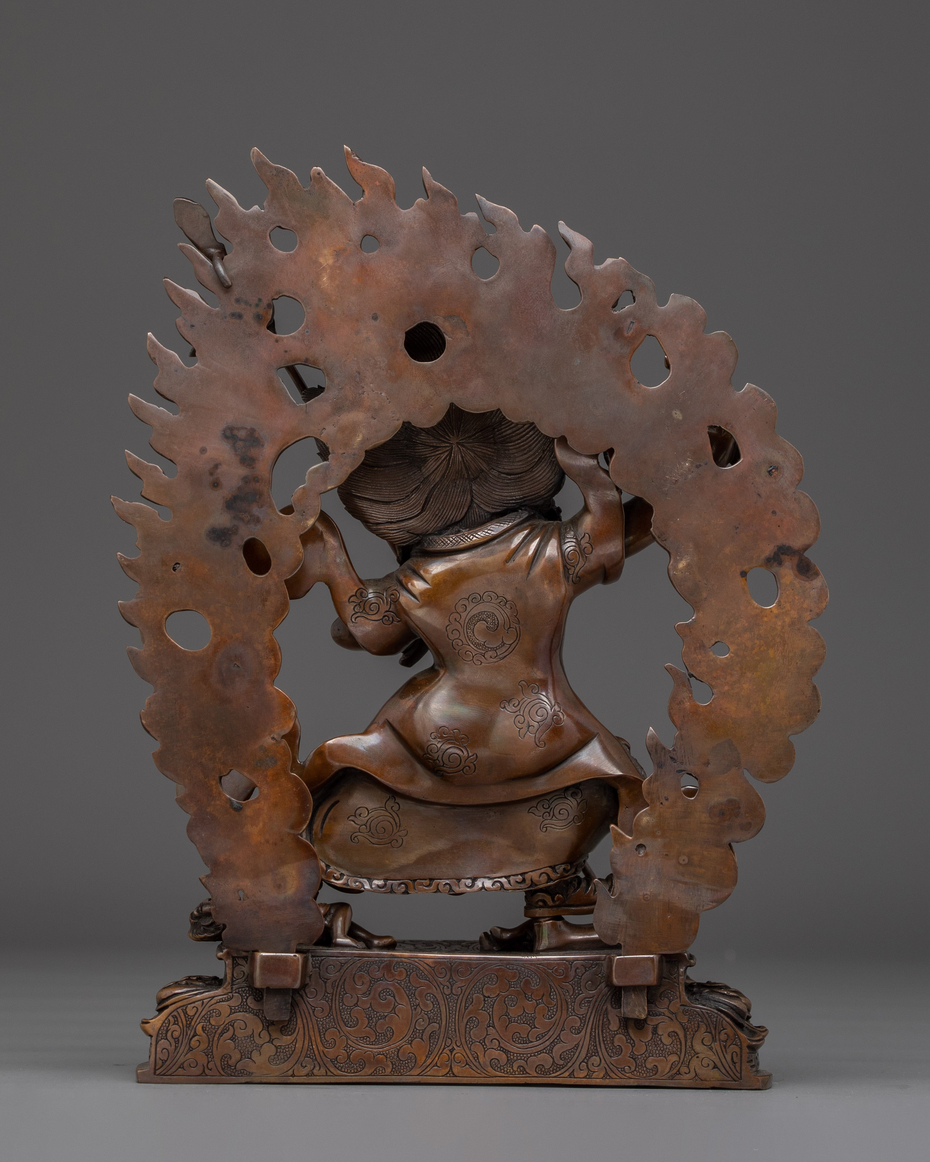 Oxidized Mahakala Bernagchen Statue | Buddhist Spiritual Decor
