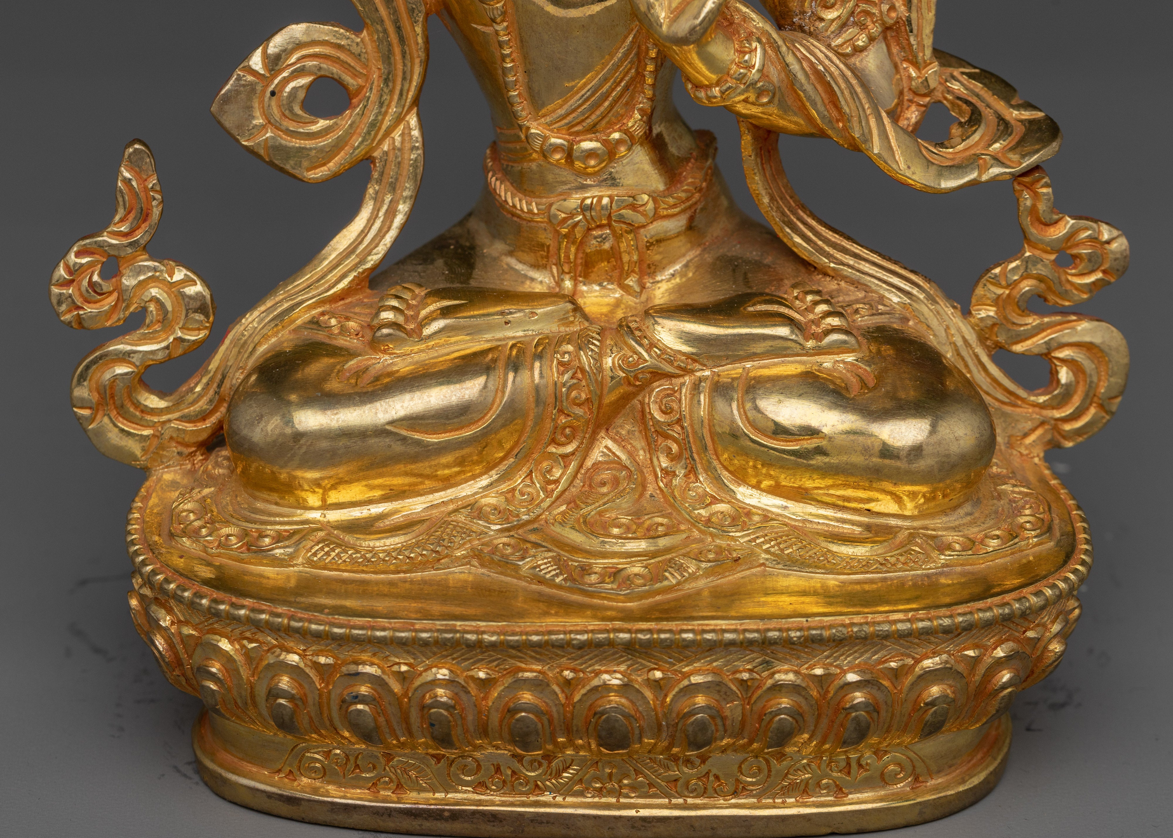 Copper Manjushri Figurine for Meditation | Wisdom Deity for Spiritual Focus