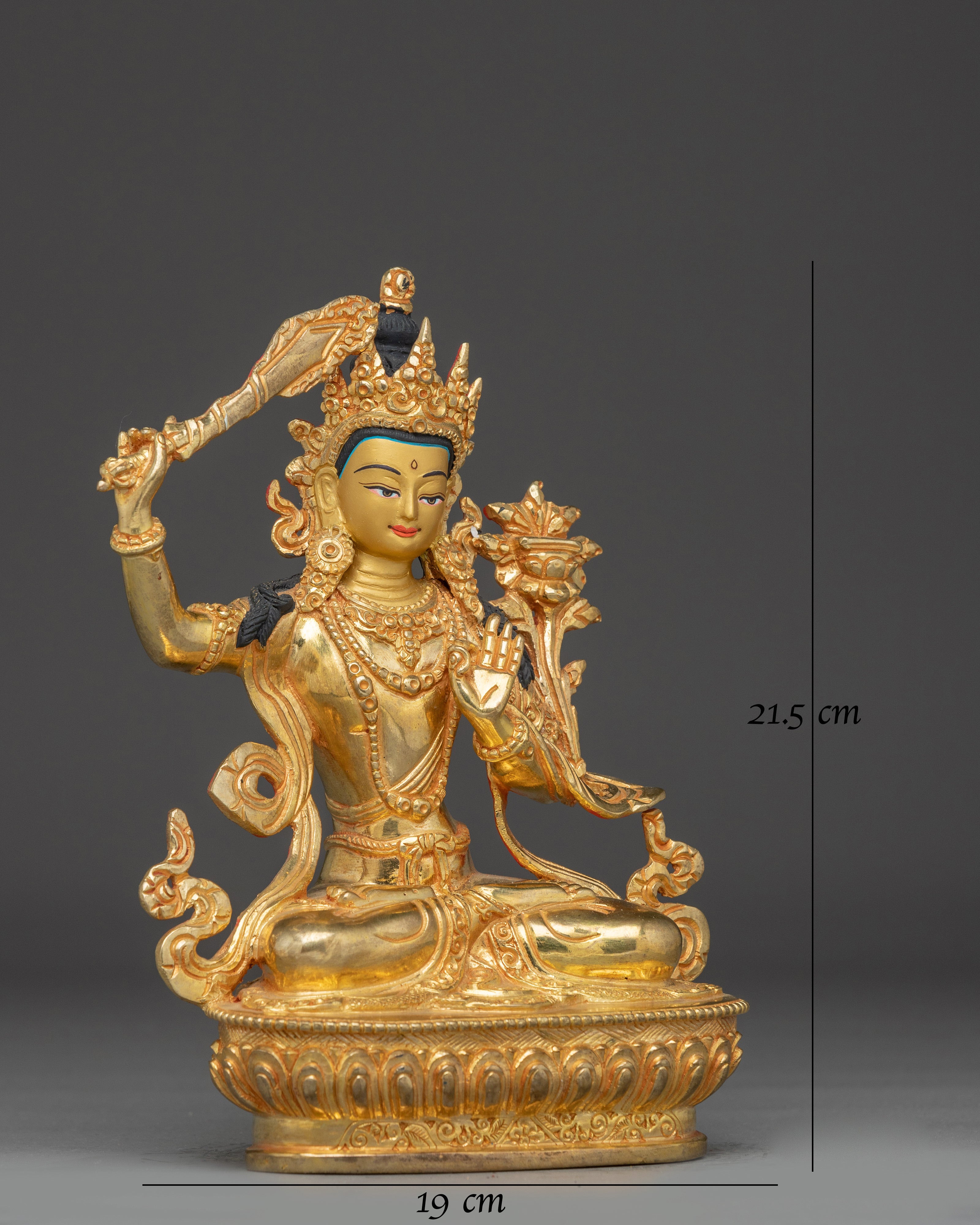 Copper Manjushri Figurine for Meditation