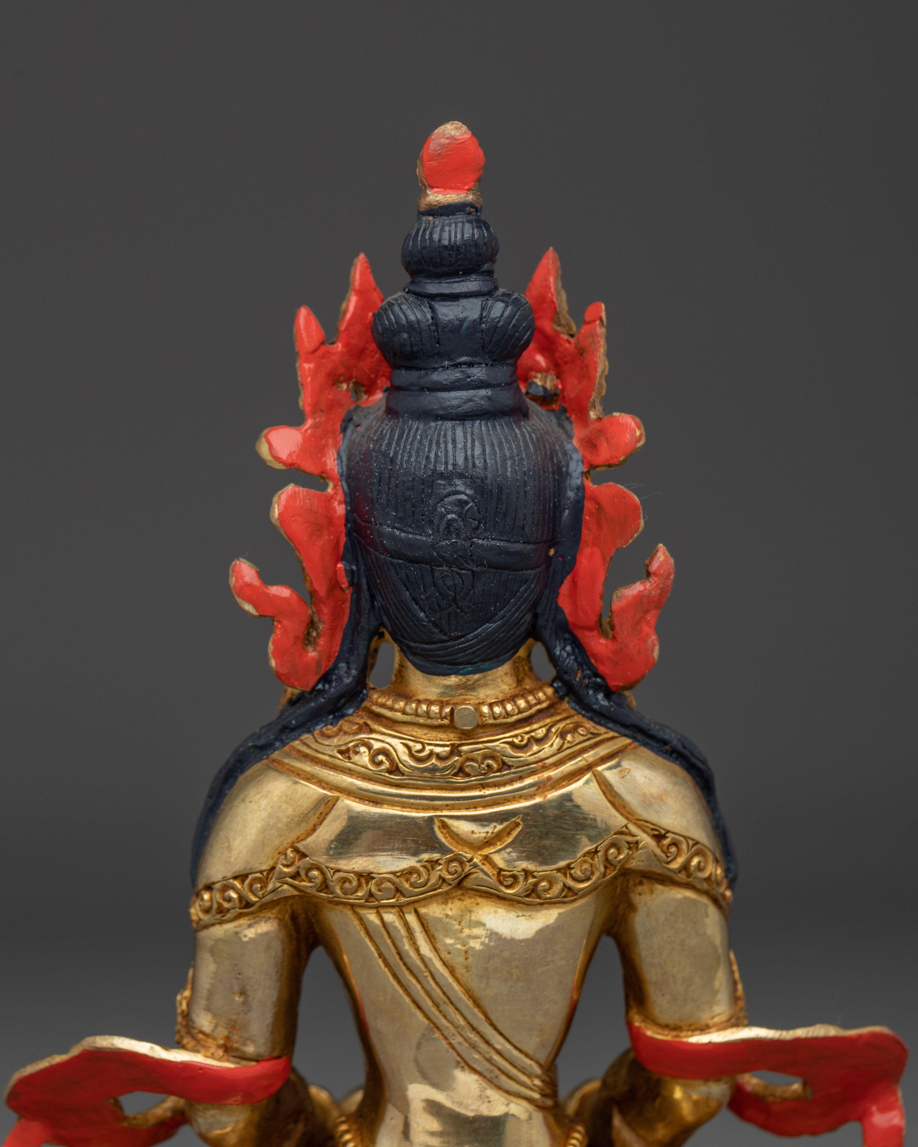 Himalayan Copper Figurine of Amitayus | Deity for Longevity and Blessings
