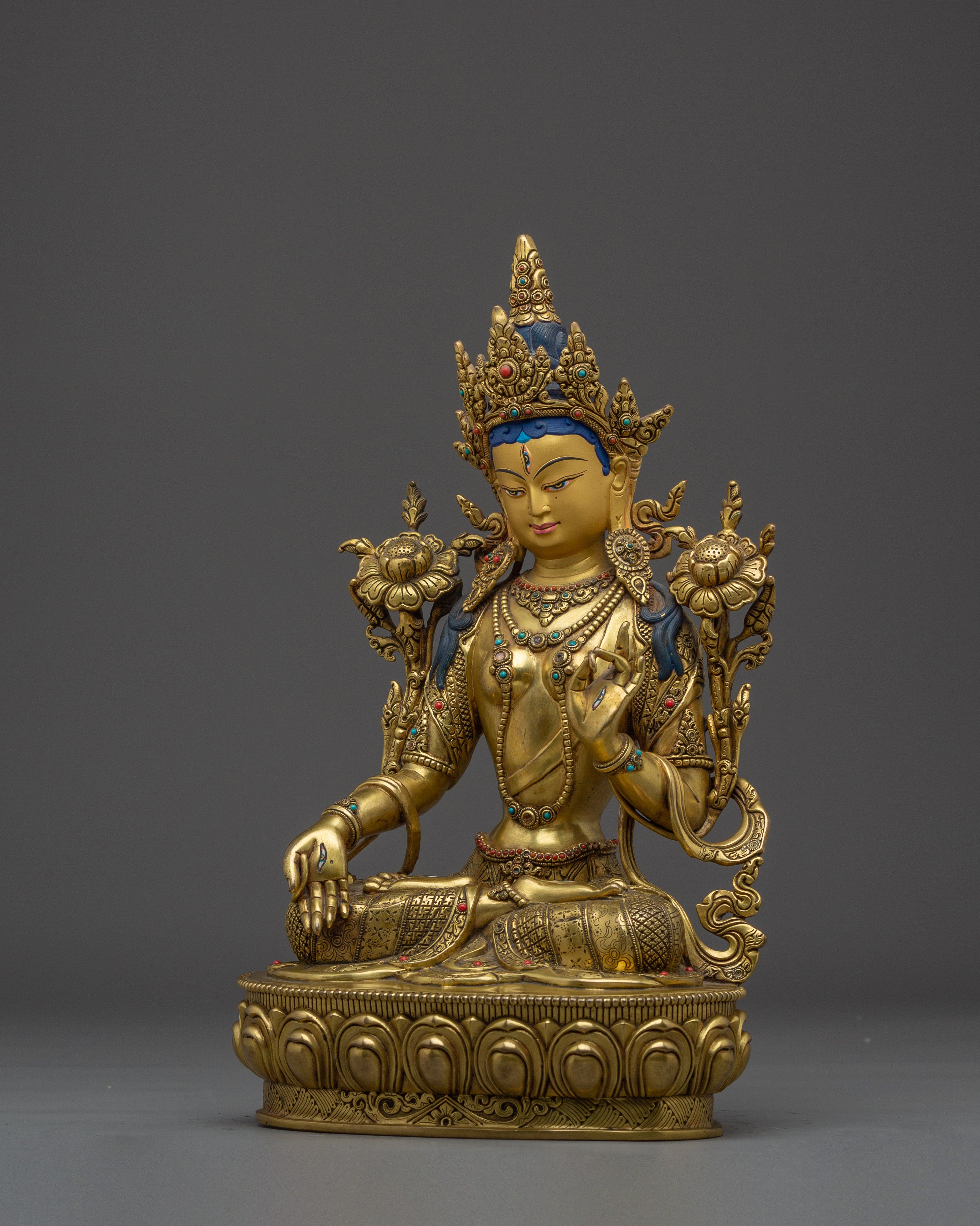 Peaceful Compassion Deity of White Tara Art | The Bodhisattva of Long Life