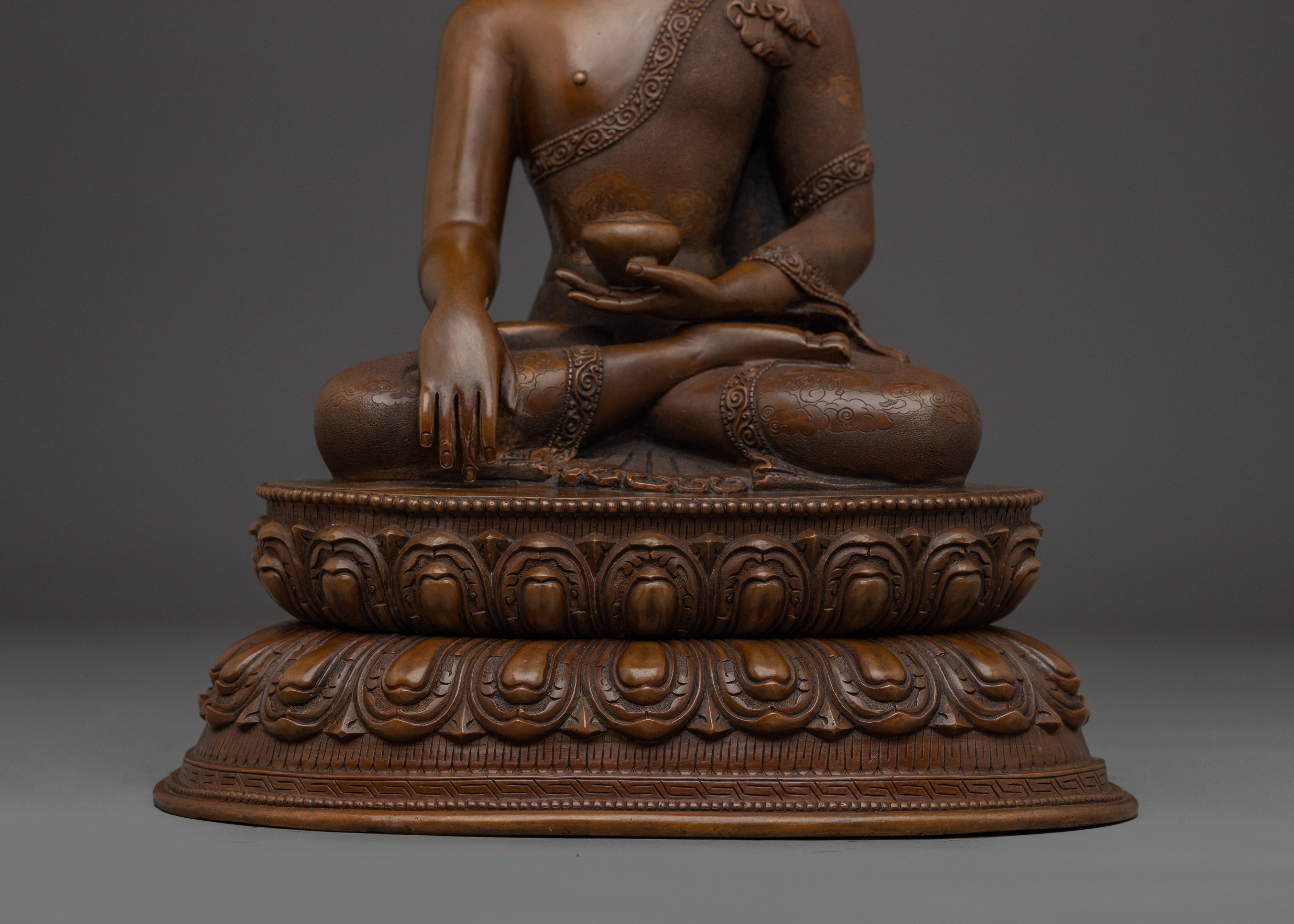 Handcrafted Shakyamuni Buddha Statue for Meditation | Oxidized Copper Sculpture