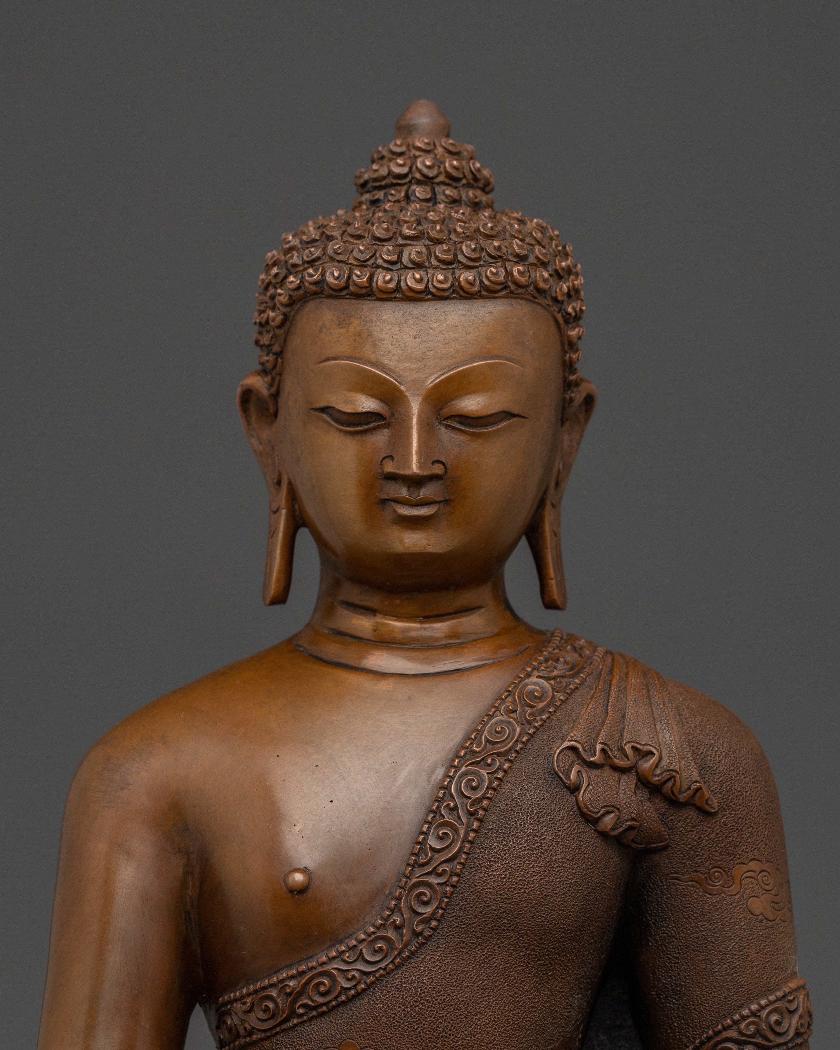 Handcrafted Shakyamuni Buddha Statue for Meditation | Oxidized Copper Sculpture