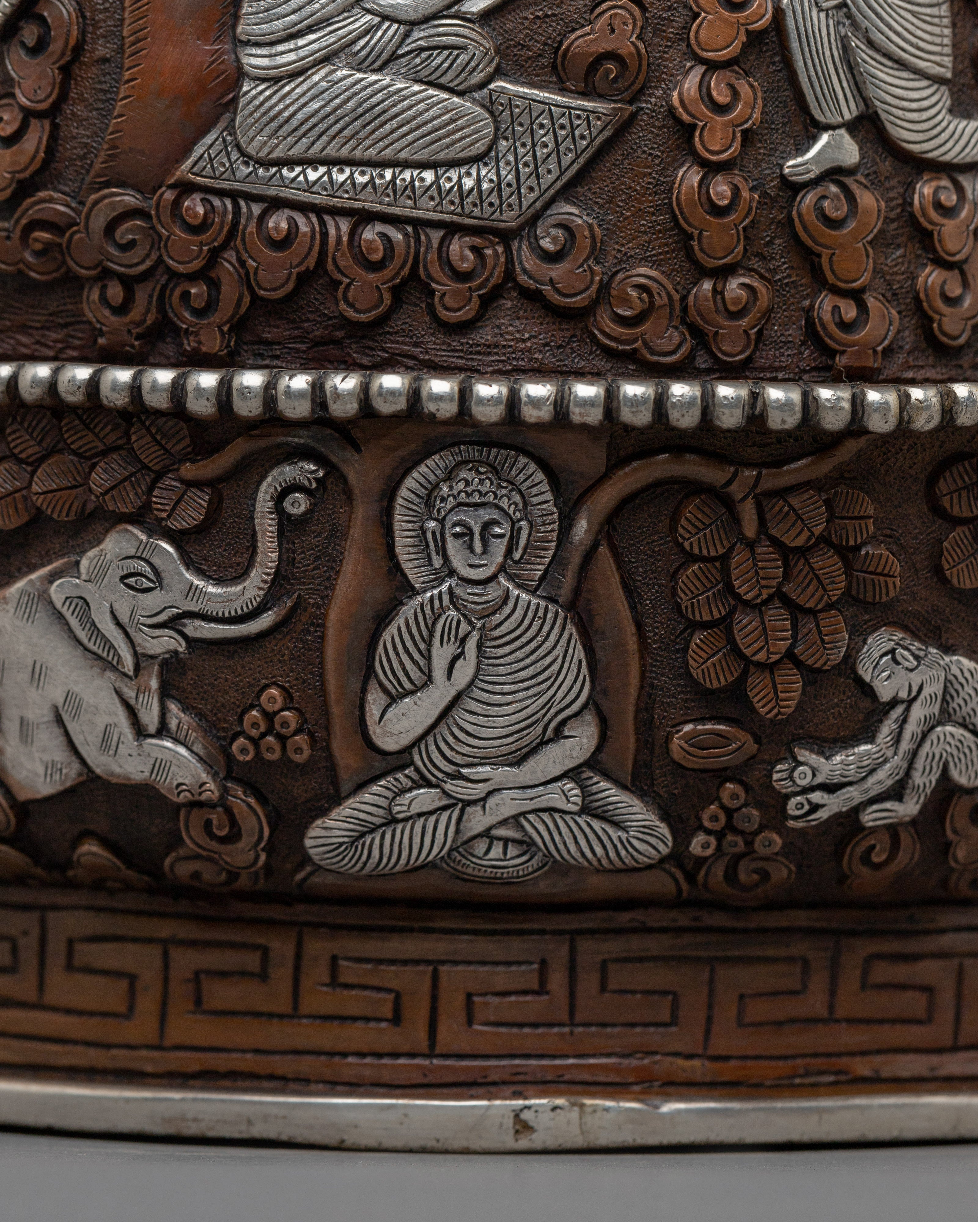 Oxidized Shakyamuni Buddha Spiritual Decor | Himalayan Handmade Statue