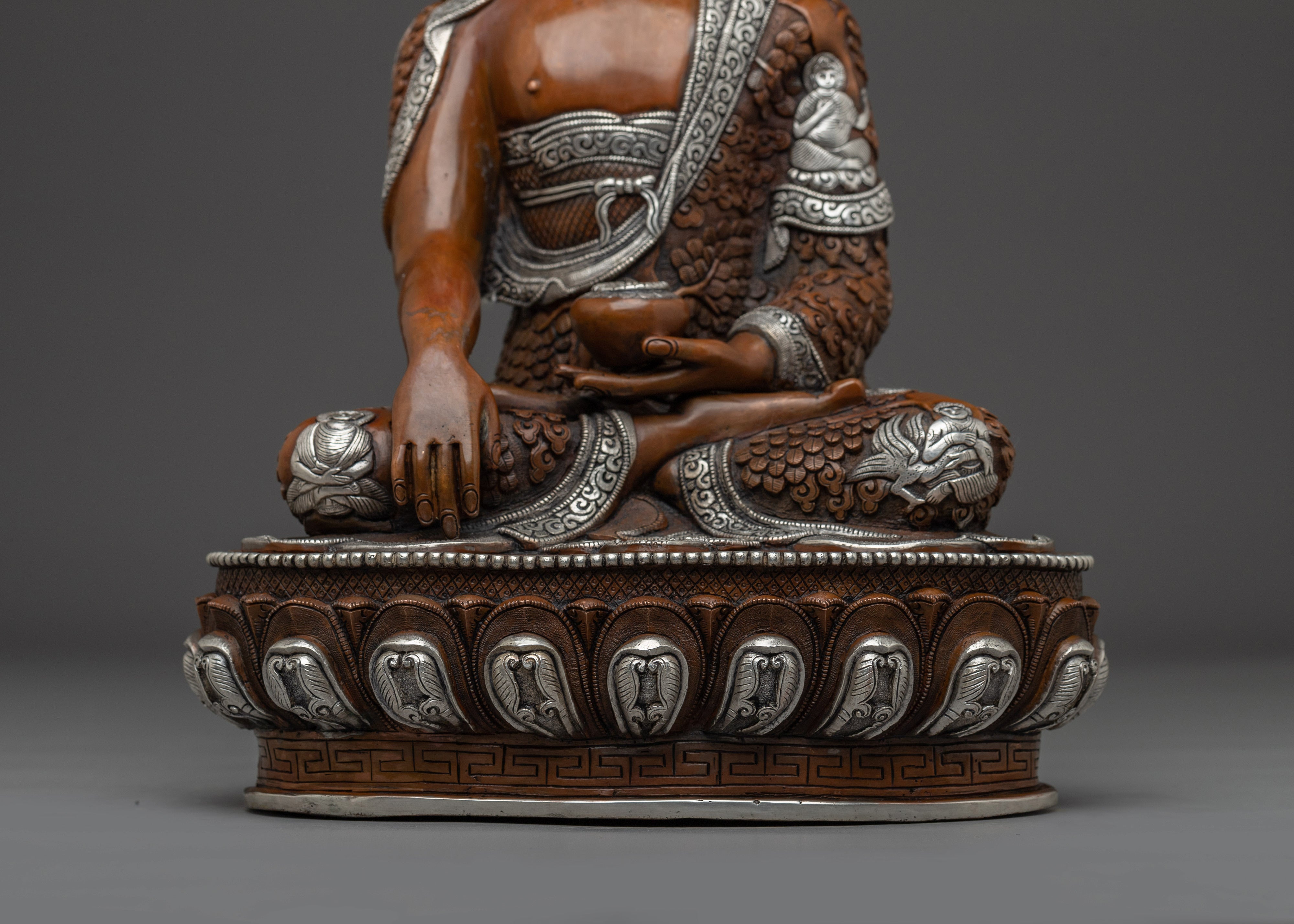 Oxidized Shakyamuni Buddha Spiritual Decor | Himalayan Handmade Statue