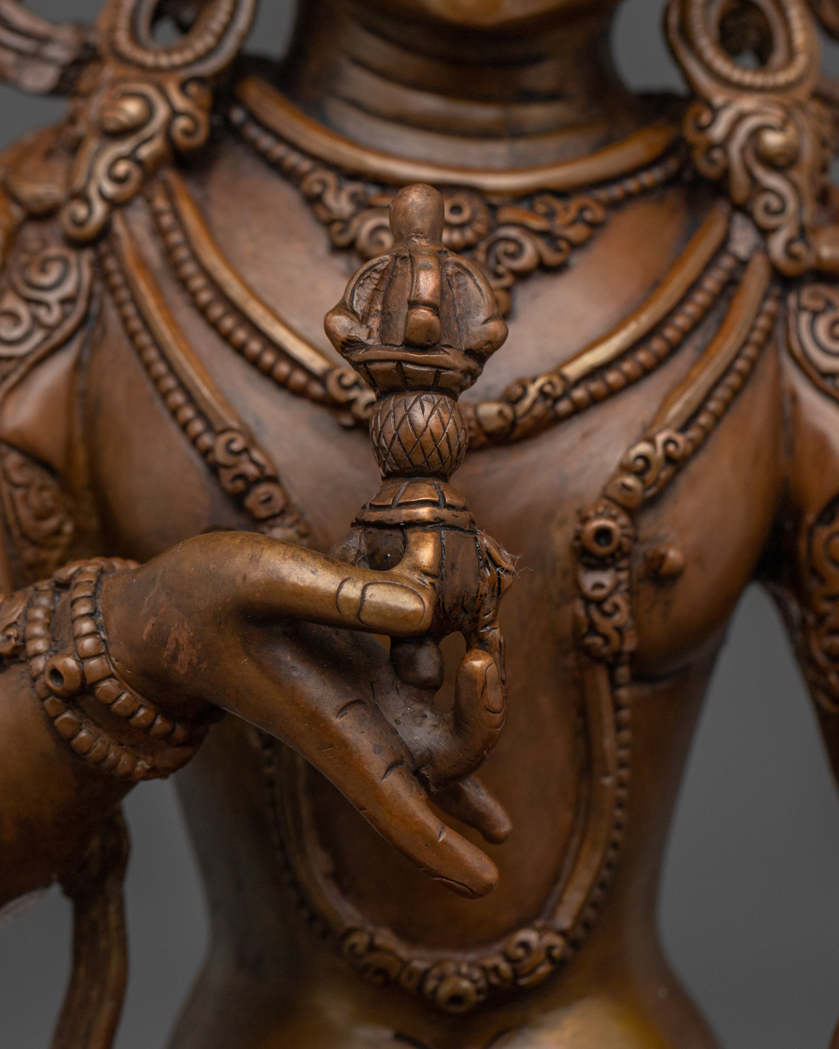 Vajrasattva Statue in Oxidized Copper | Meditation Altar & Sacred Home Shrine