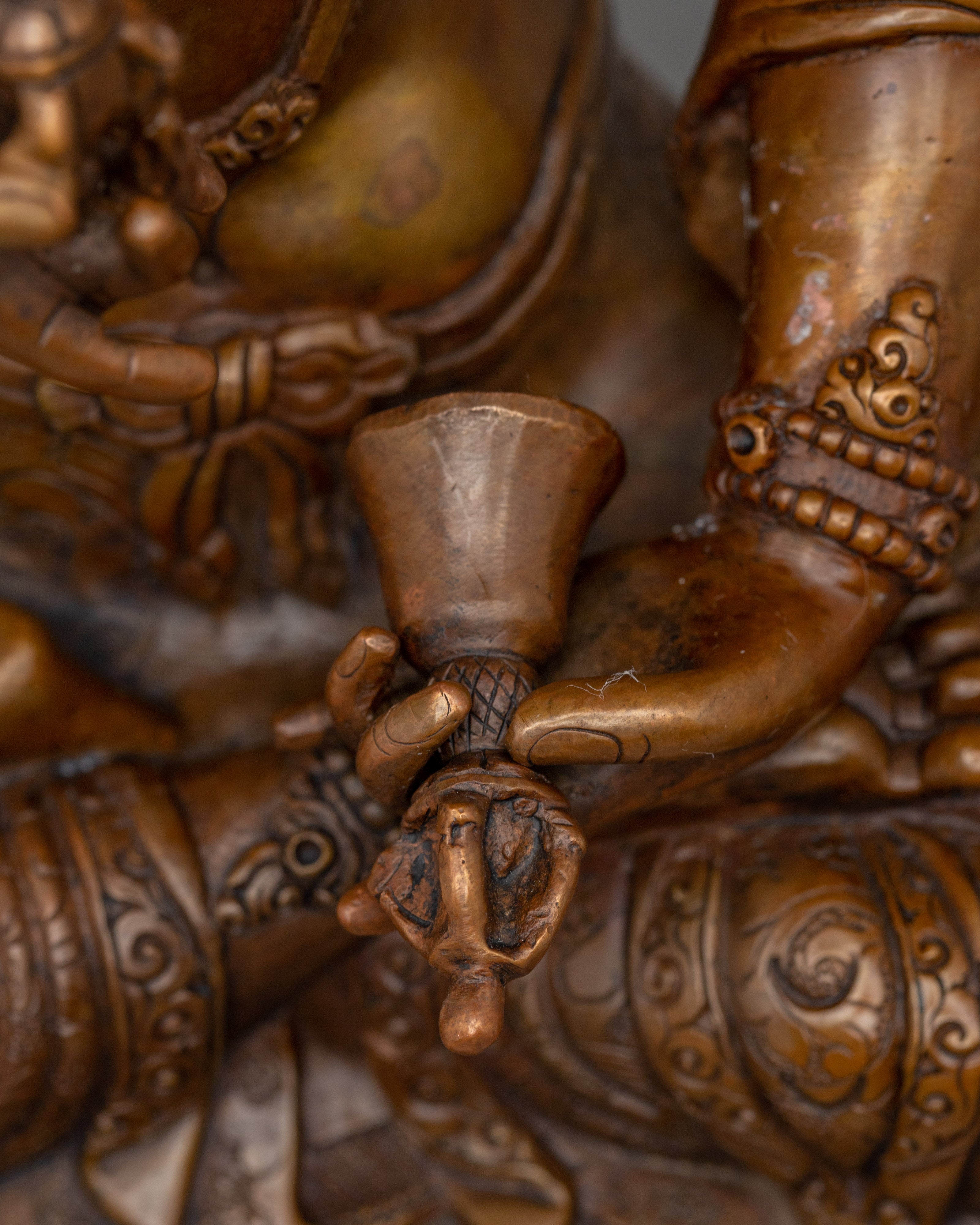 Vajrasattva Statue in Oxidized Copper | Meditation Altar & Sacred Home Shrine