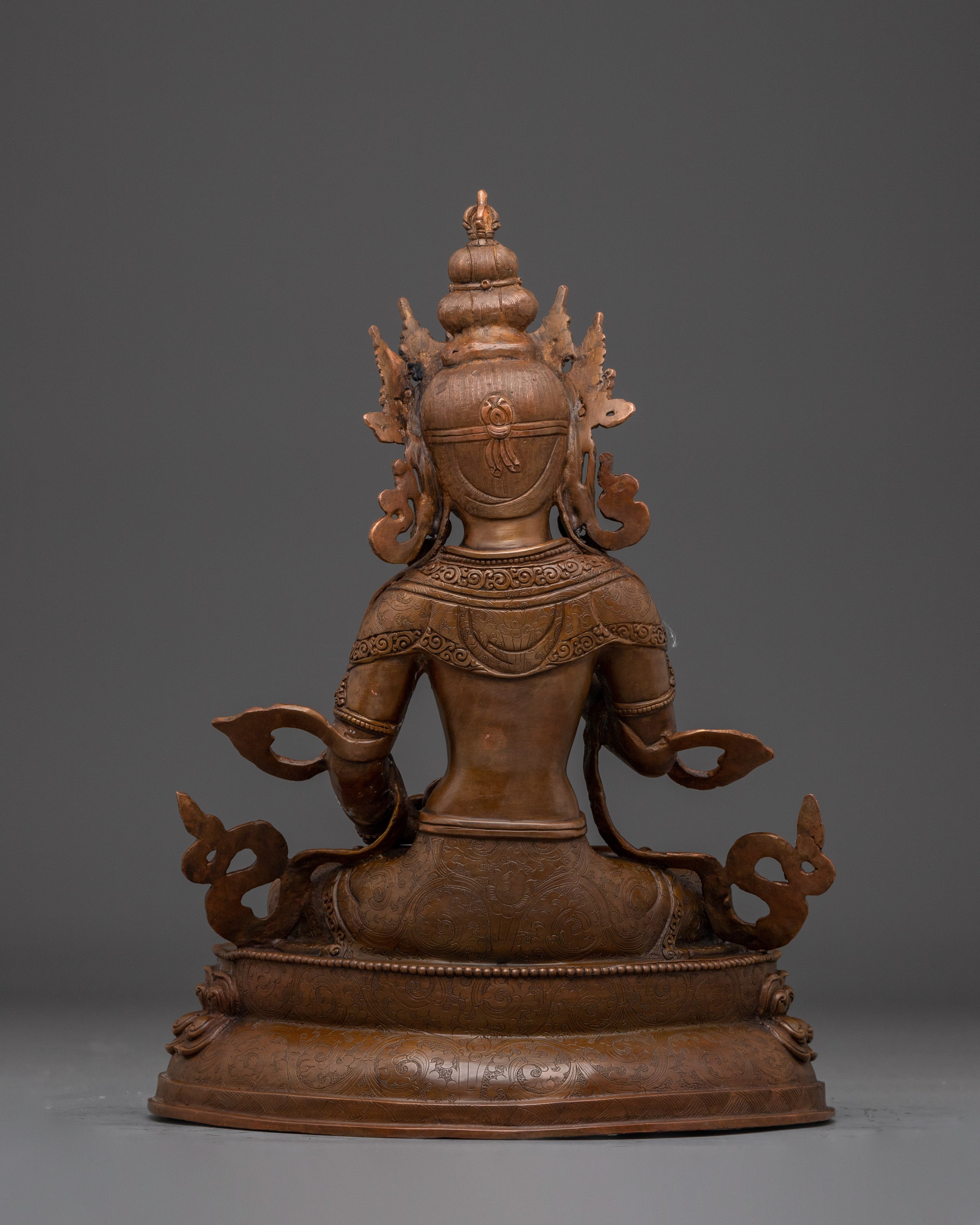 Vajrasattva Statue in Oxidized Copper | Meditation Altar & Sacred Home Shrine