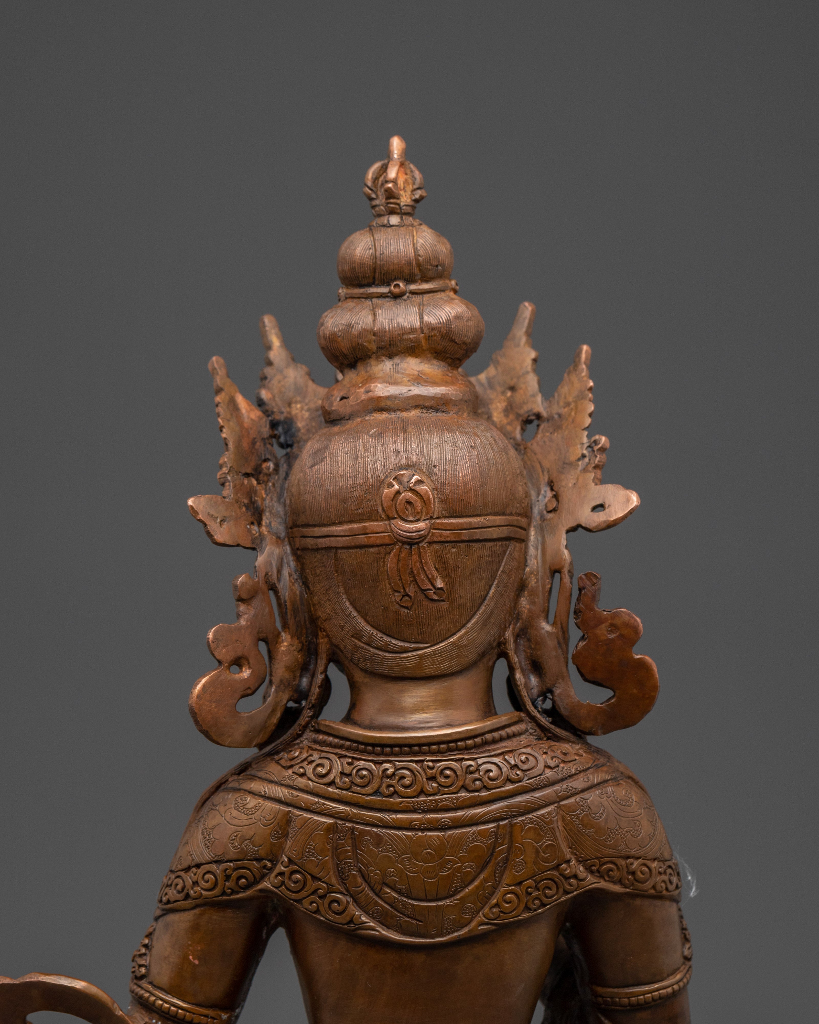 Vajrasattva Statue in Oxidized Copper | Meditation Altar & Sacred Home Shrine