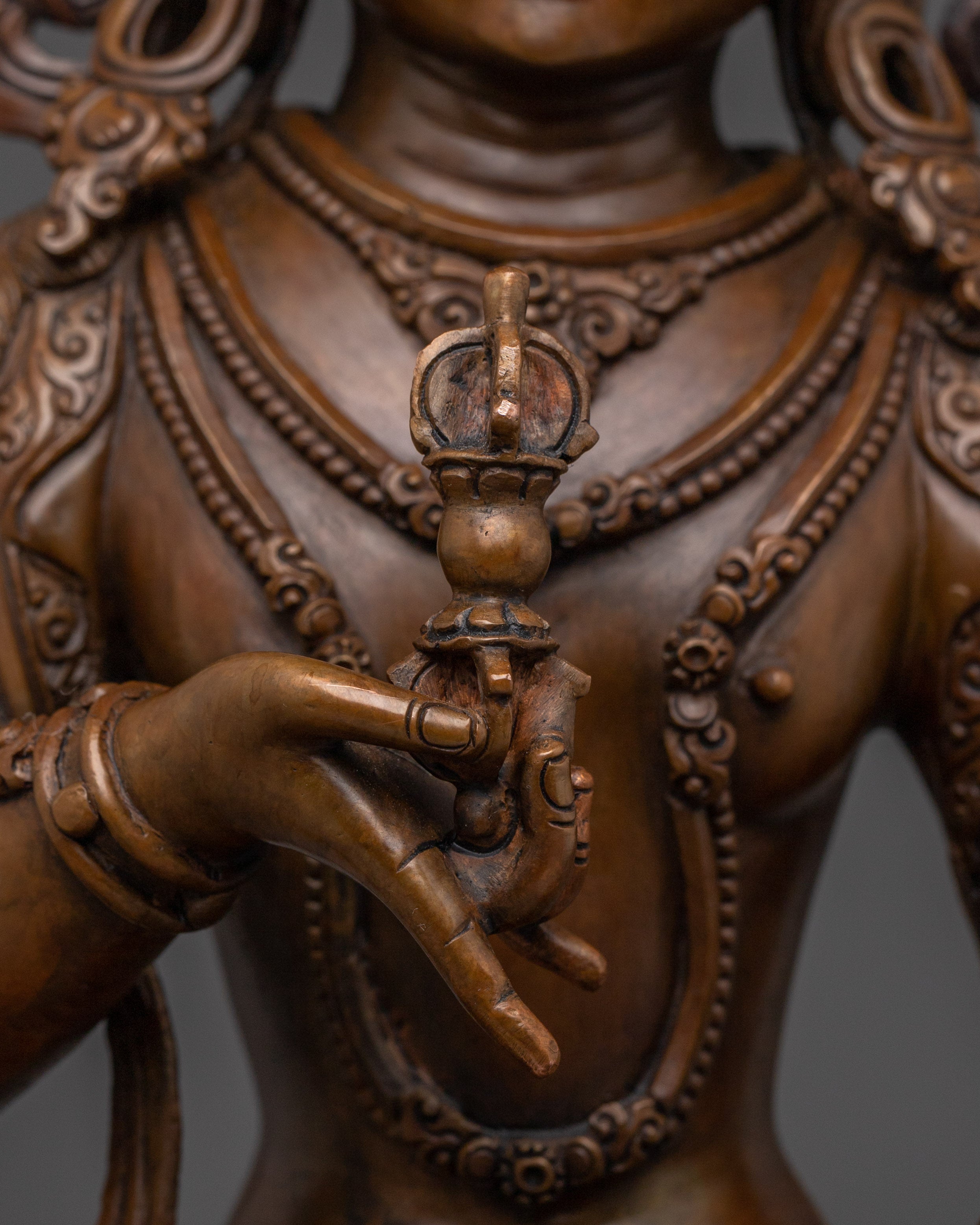 Vajrasattva Oxidized Copper Buddhist Sculpture | Powerful Deity Symbol of Purification