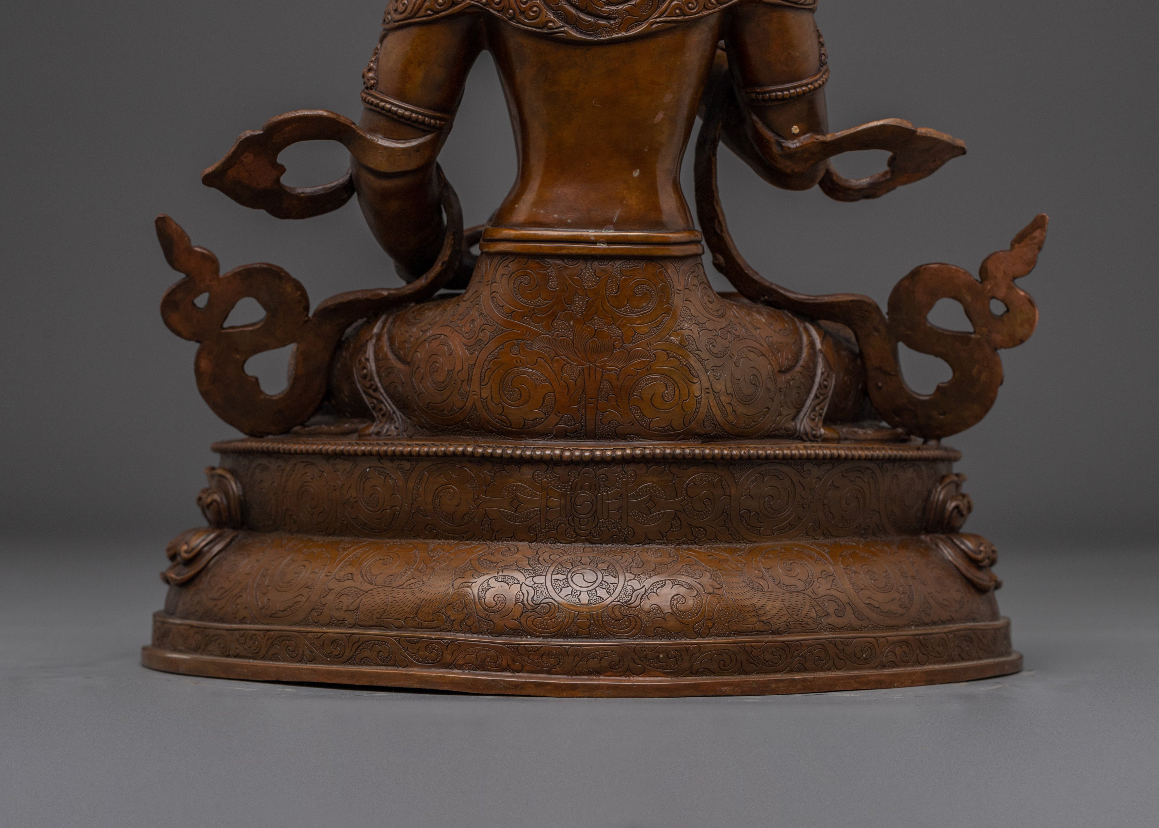 Vajrasattva Oxidized Copper Buddhist Sculpture | Powerful Deity Symbol of Purification