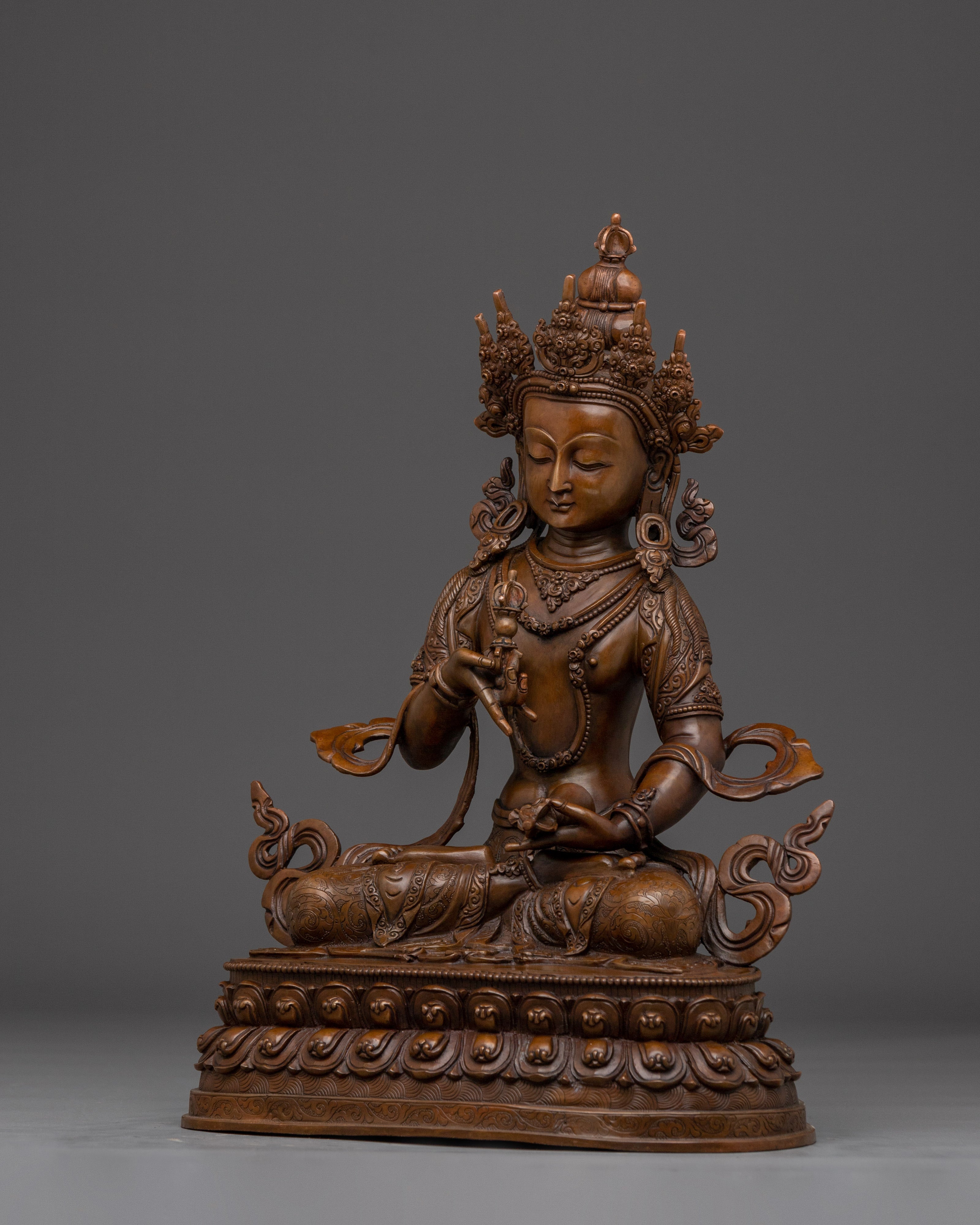 Vajrasattva Oxidized Copper Buddhist Sculpture | Powerful Deity Symbol of Purification