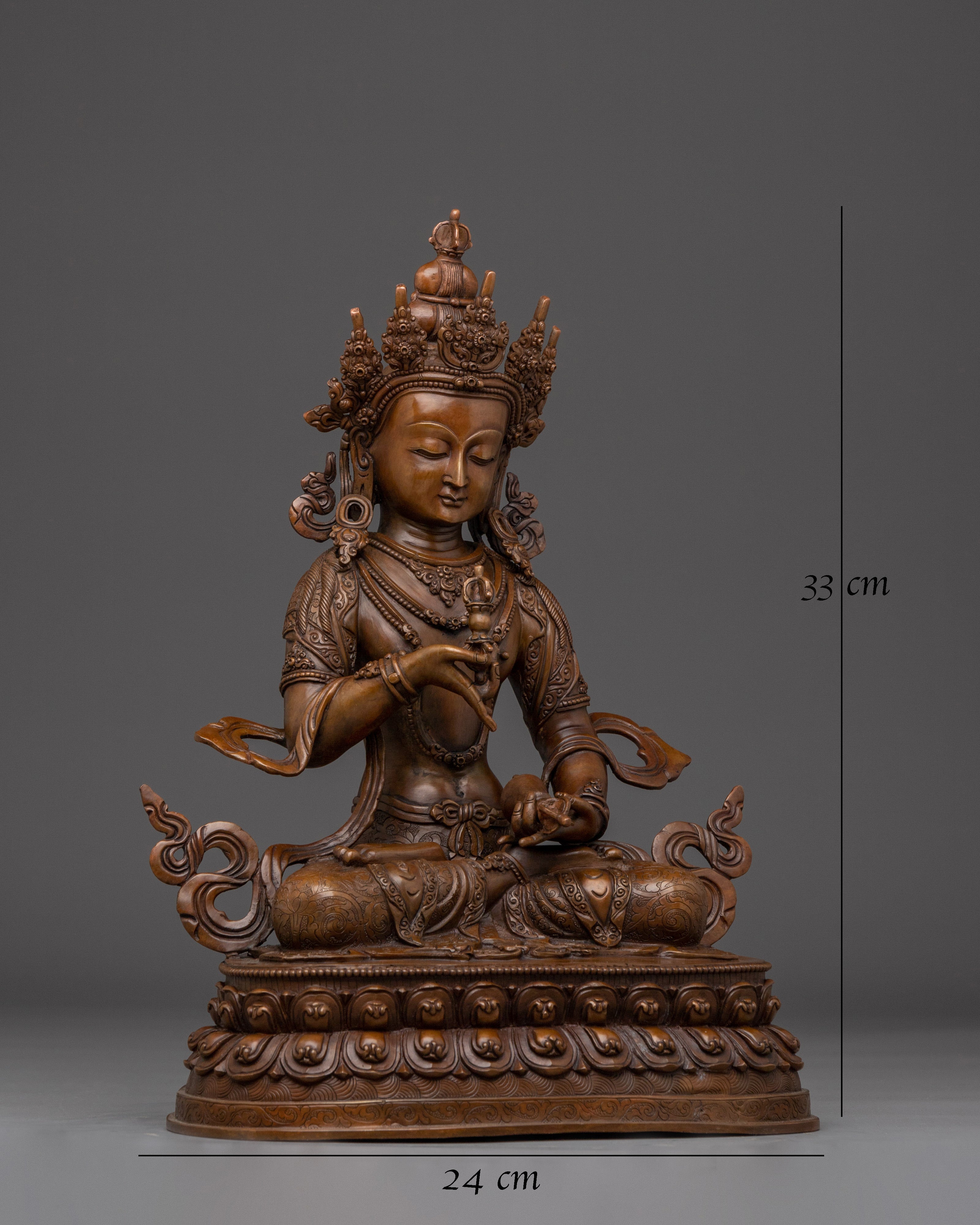 Vajrasattva Oxidized Copper Buddhist Sculpture