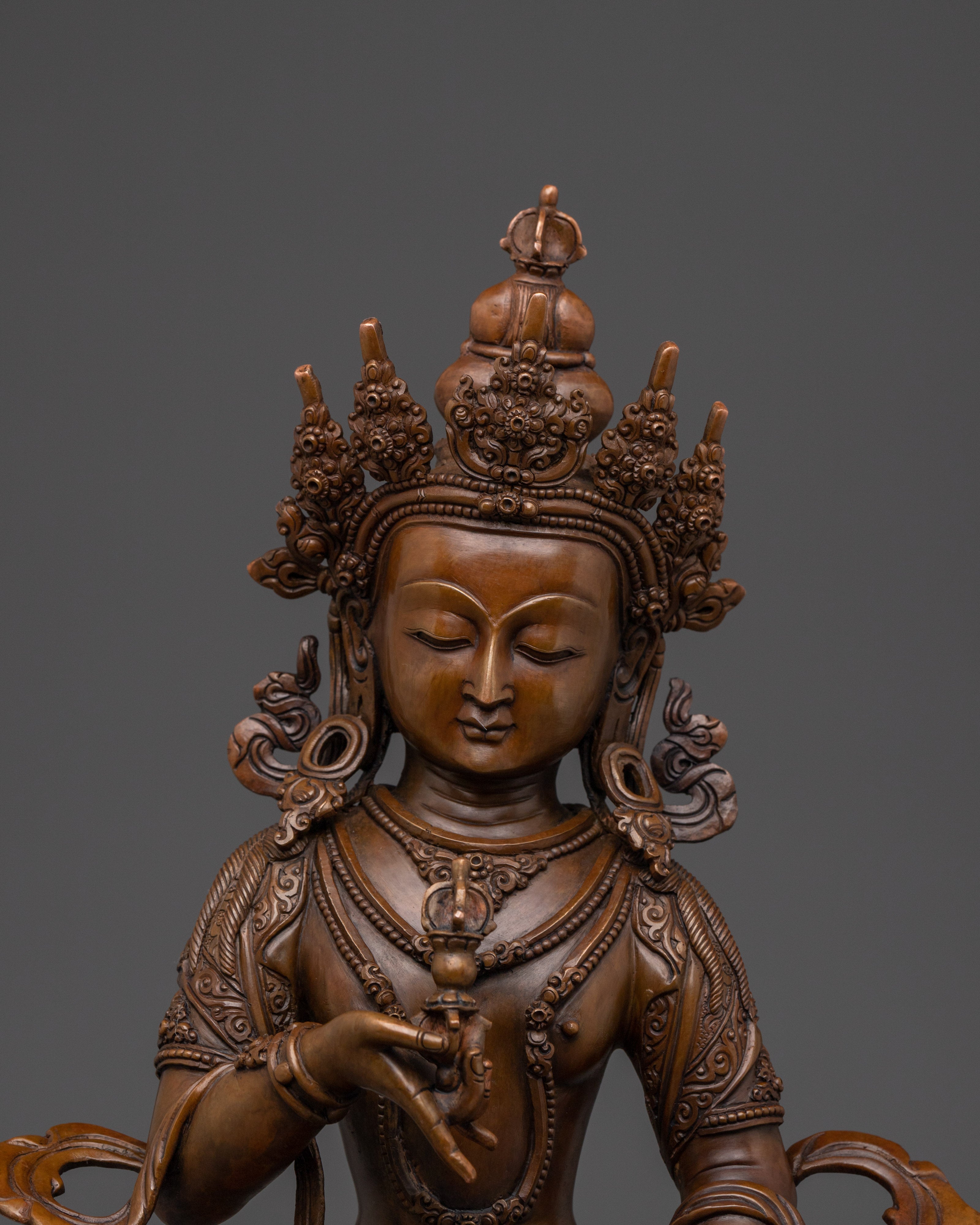 Vajrasattva Oxidized Copper Buddhist Sculpture | Powerful Deity Symbol of Purification