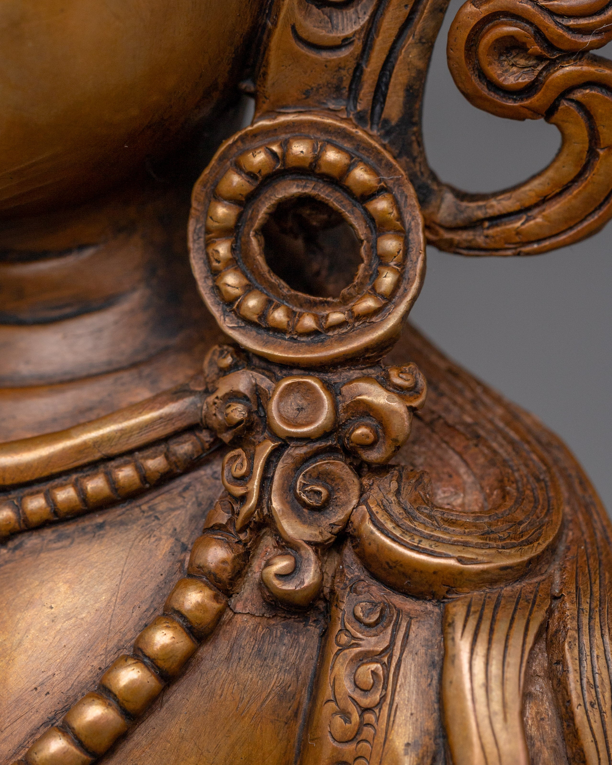 Amitayus Statue in Oxidized Copper | Spiritual Altar Decor from Nepal for Meditation