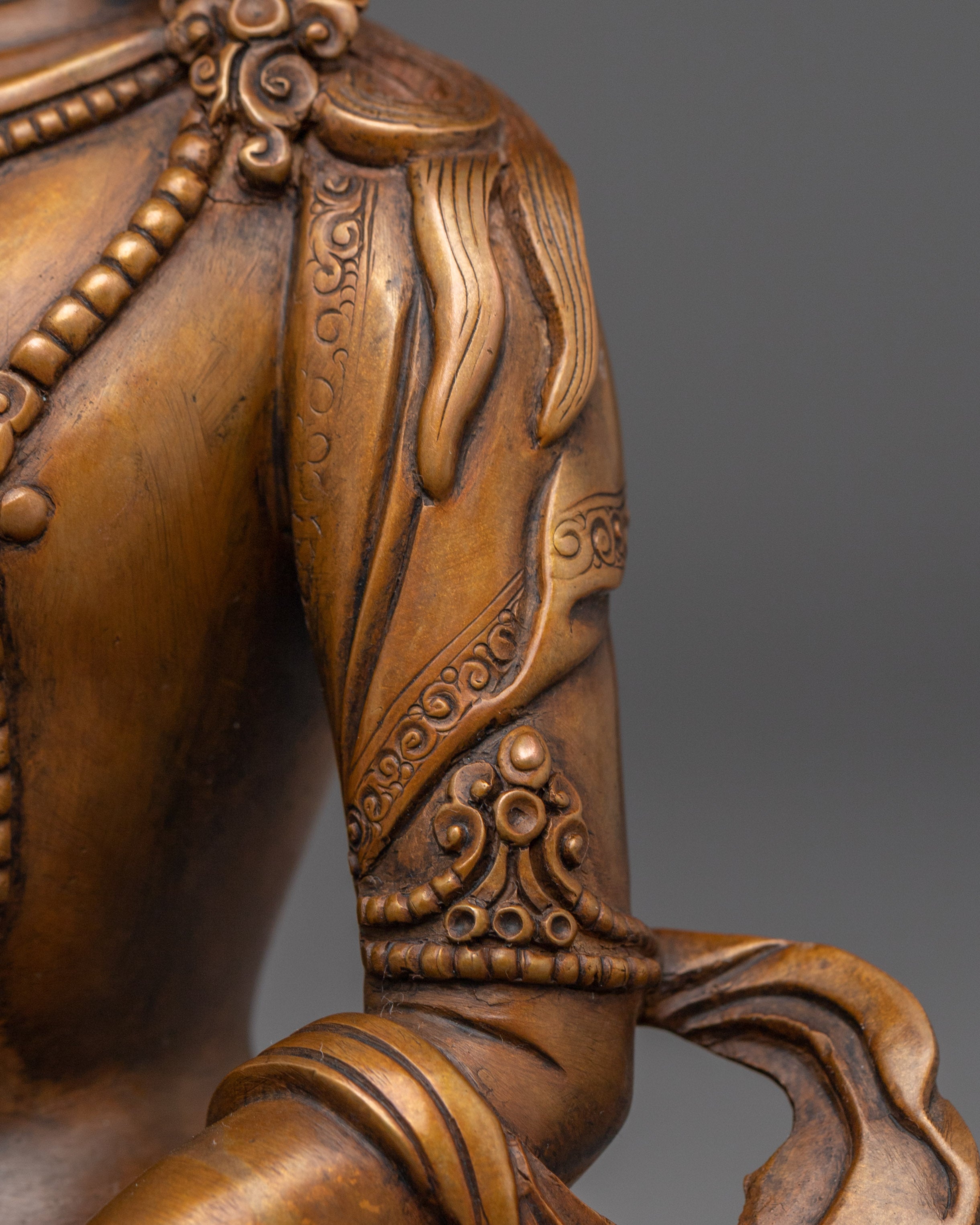 Amitayus Statue in Oxidized Copper | Spiritual Altar Decor from Nepal for Meditation