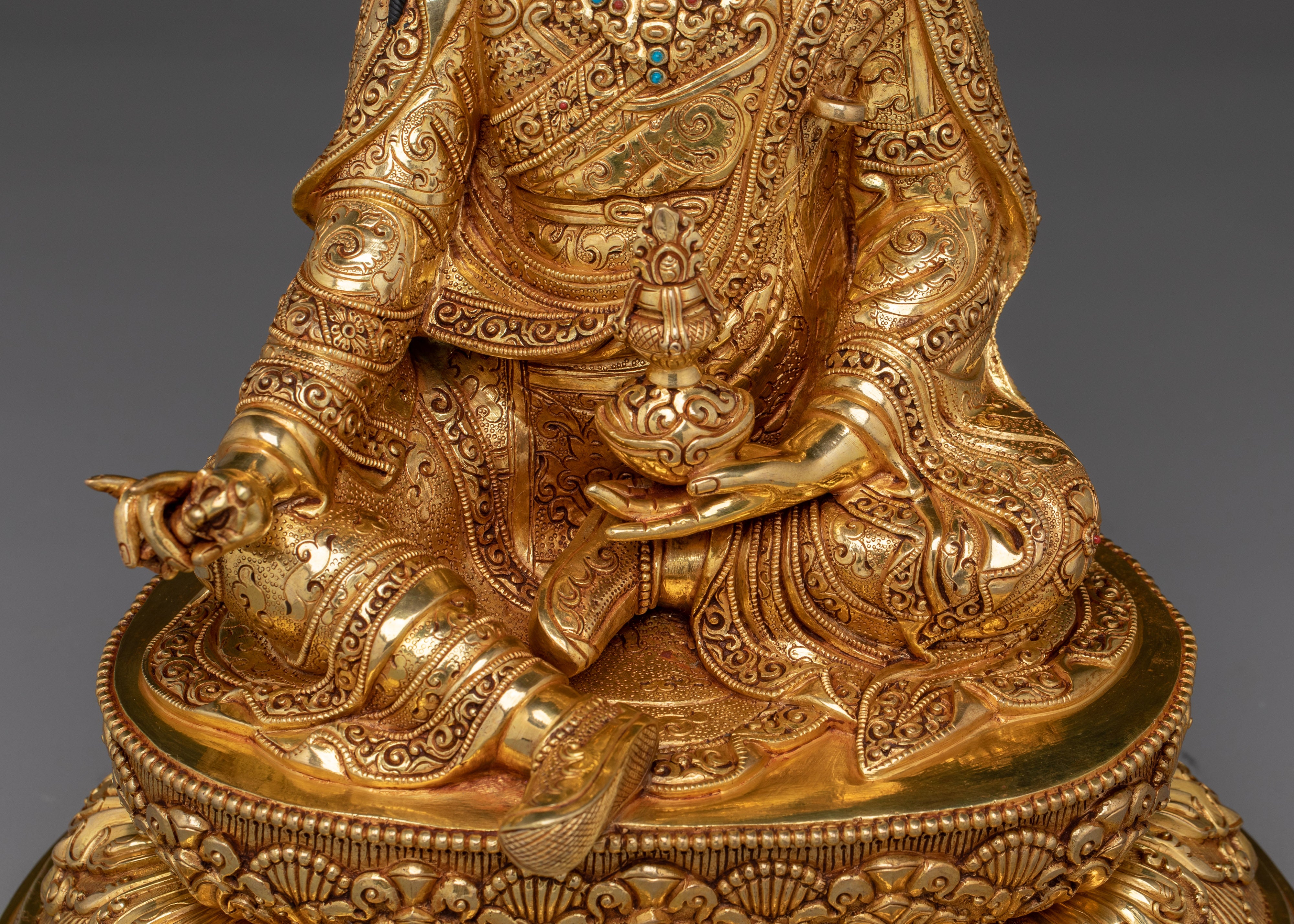 Guru Rinpoche with Khatvanga Trident Statue | Padmasambhava Artwork
