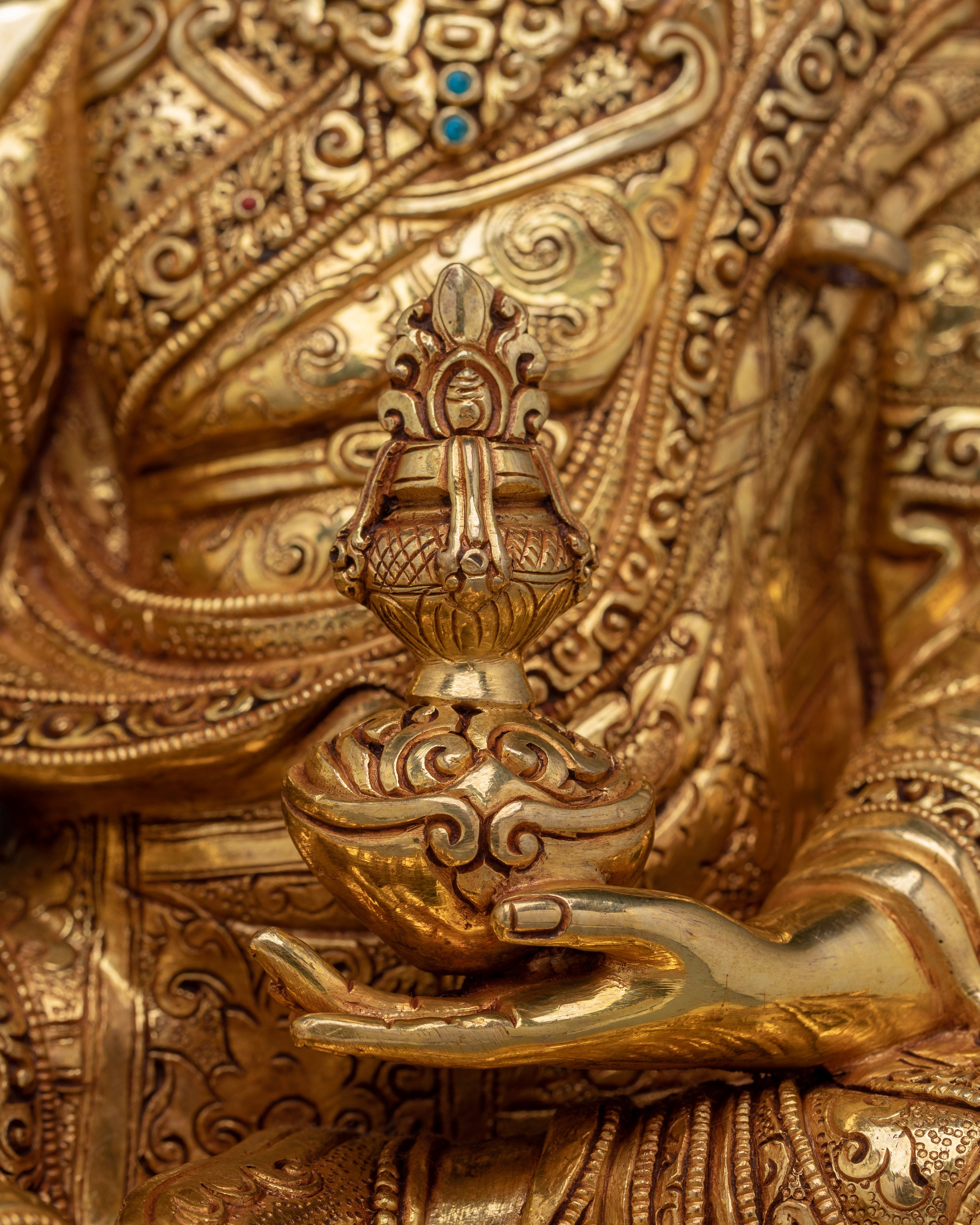 Guru Rinpoche with Khatvanga Trident Statue | Padmasambhava Artwork