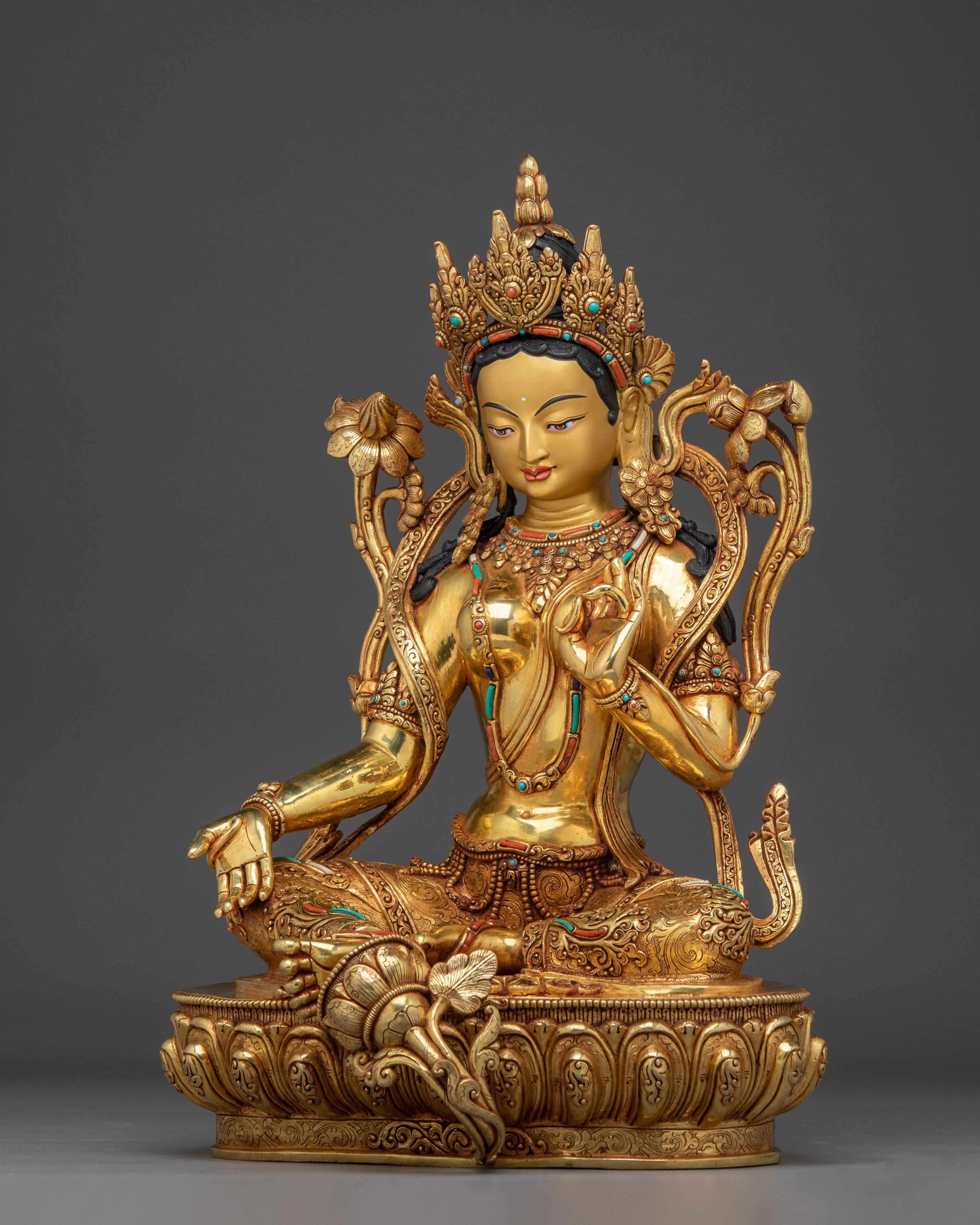 Radiant Green Tara Spiritual Statue | Mother of All Buddhas