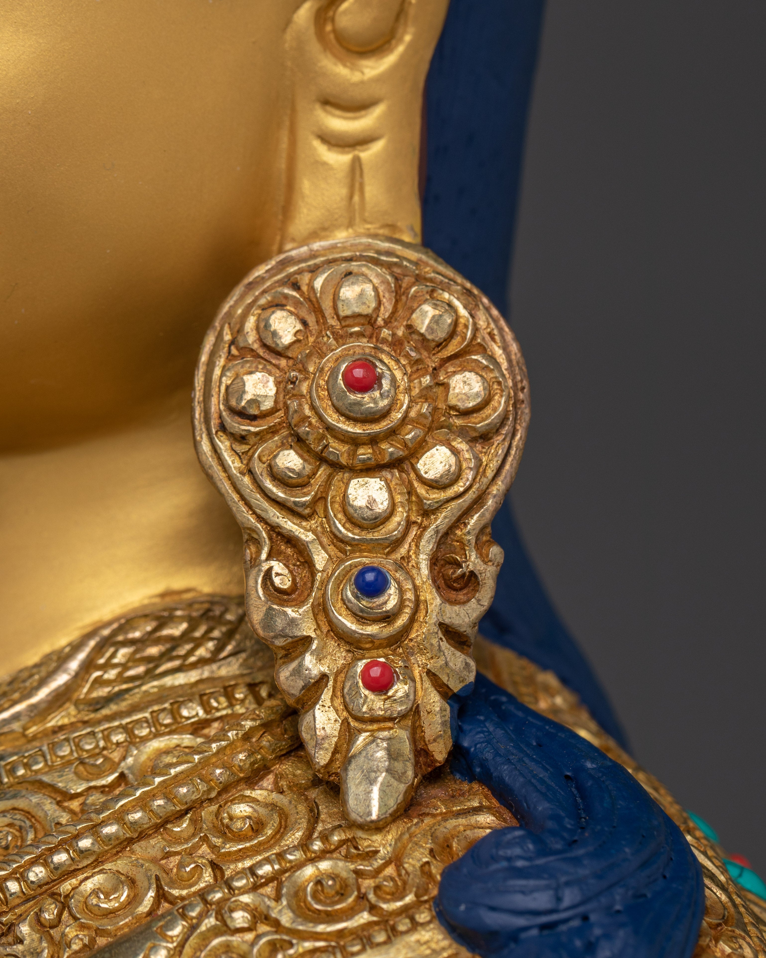 Himalayan Golden Guru Rinpoche Artwork | Padmasambhava Handmade Statue