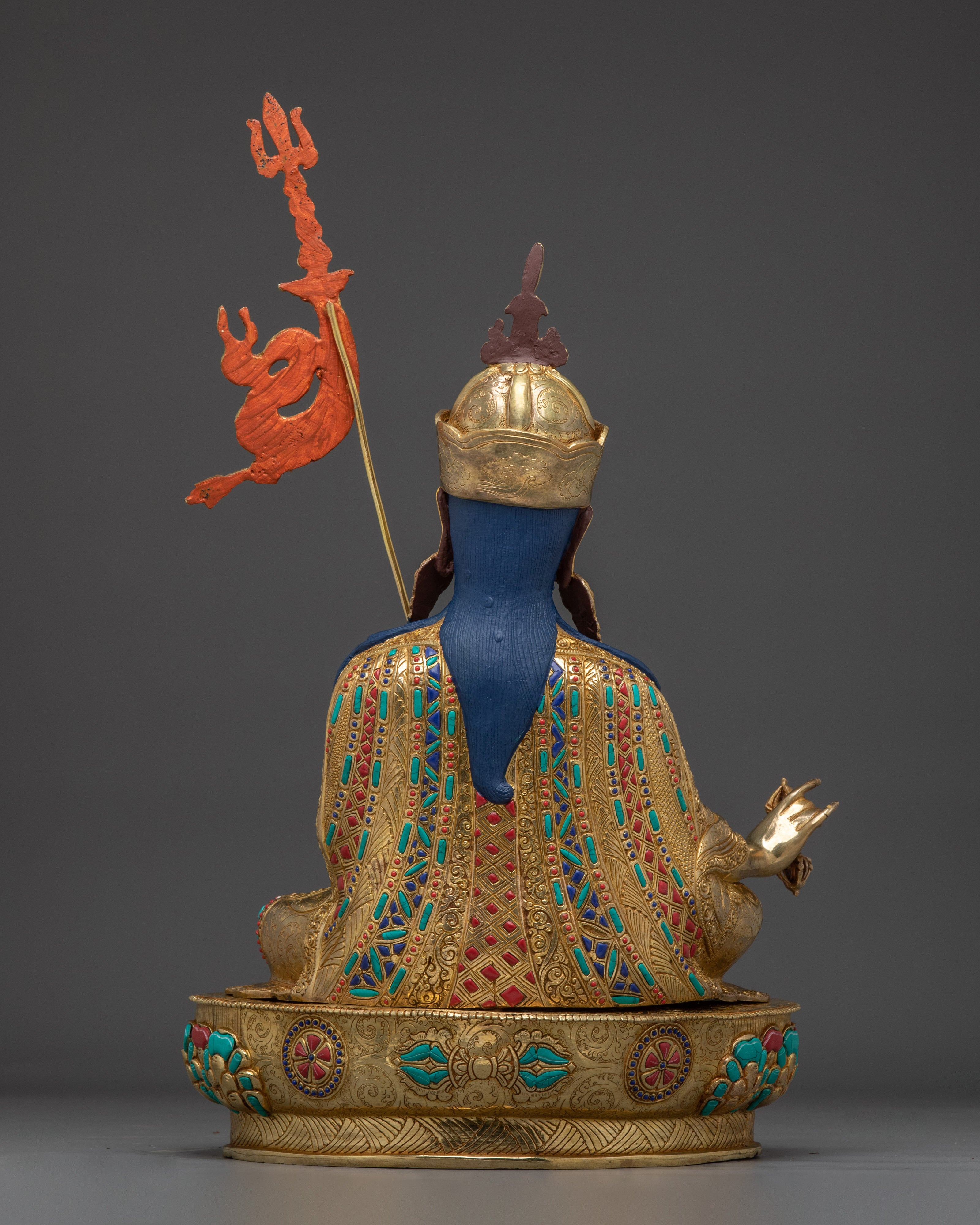 Himalayan Golden Guru Rinpoche Artwork | Padmasambhava Handmade Statue