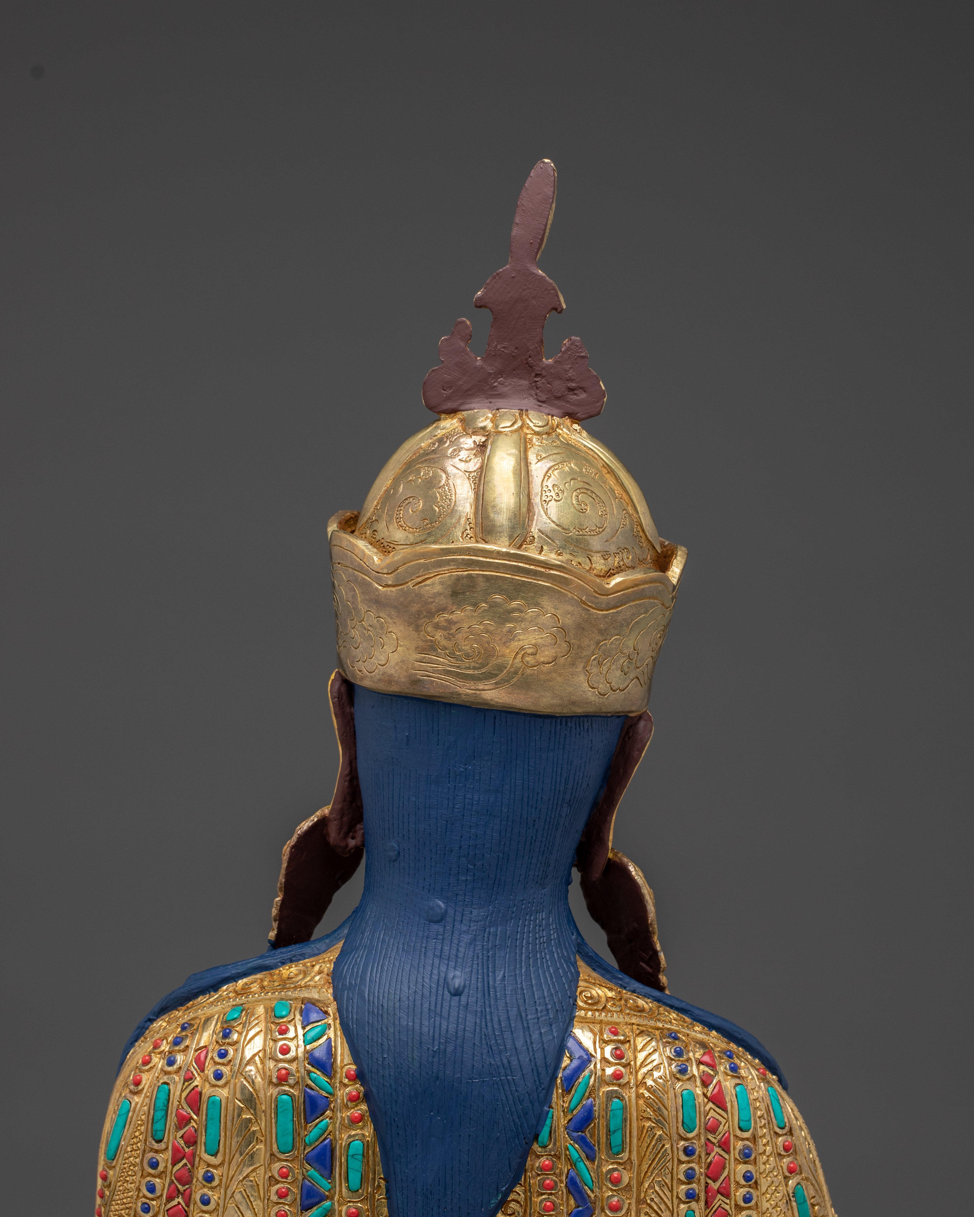 Himalayan Golden Guru Rinpoche Artwork | Padmasambhava Handmade Statue