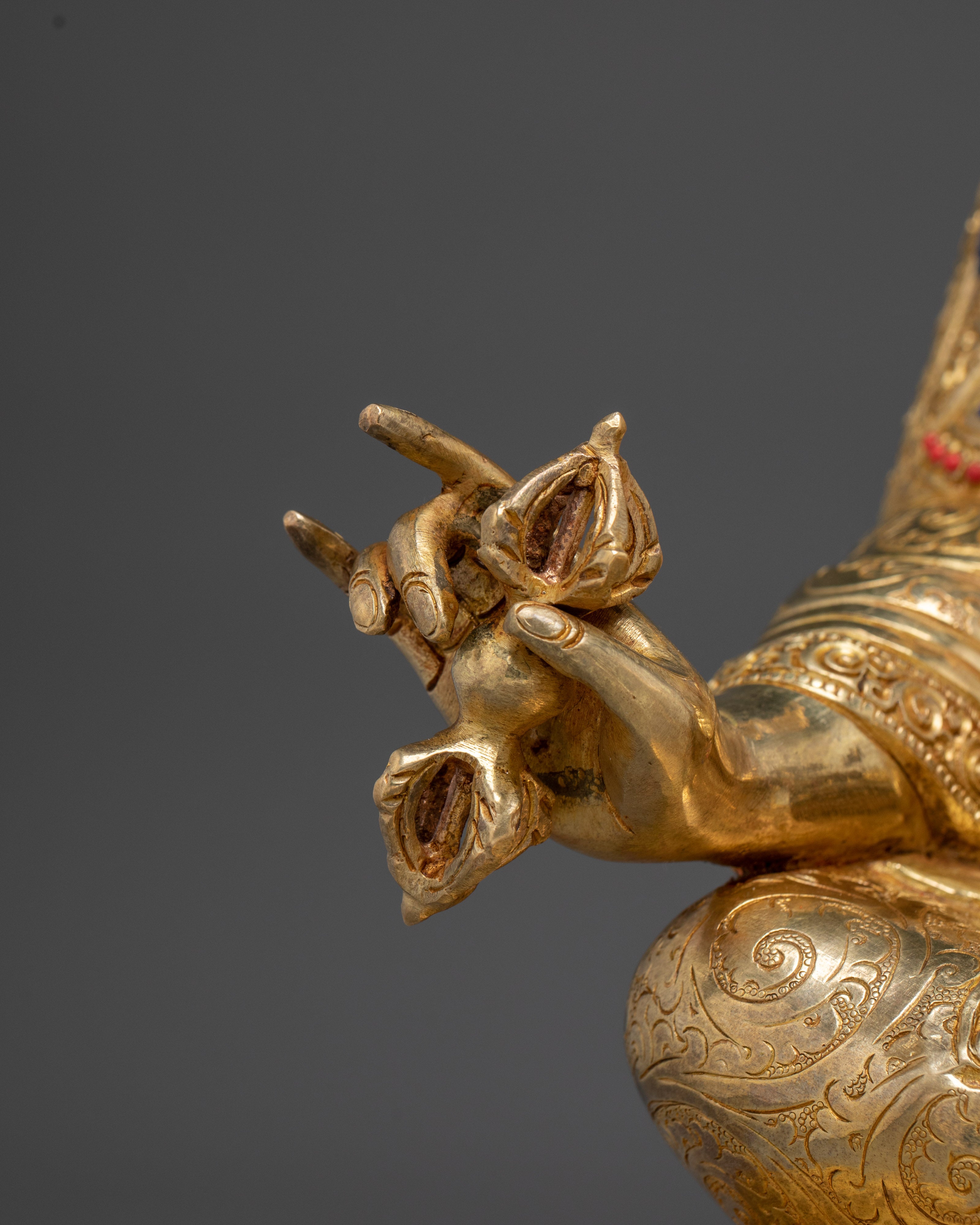 Himalayan Golden Guru Rinpoche Artwork | Padmasambhava Handmade Statue