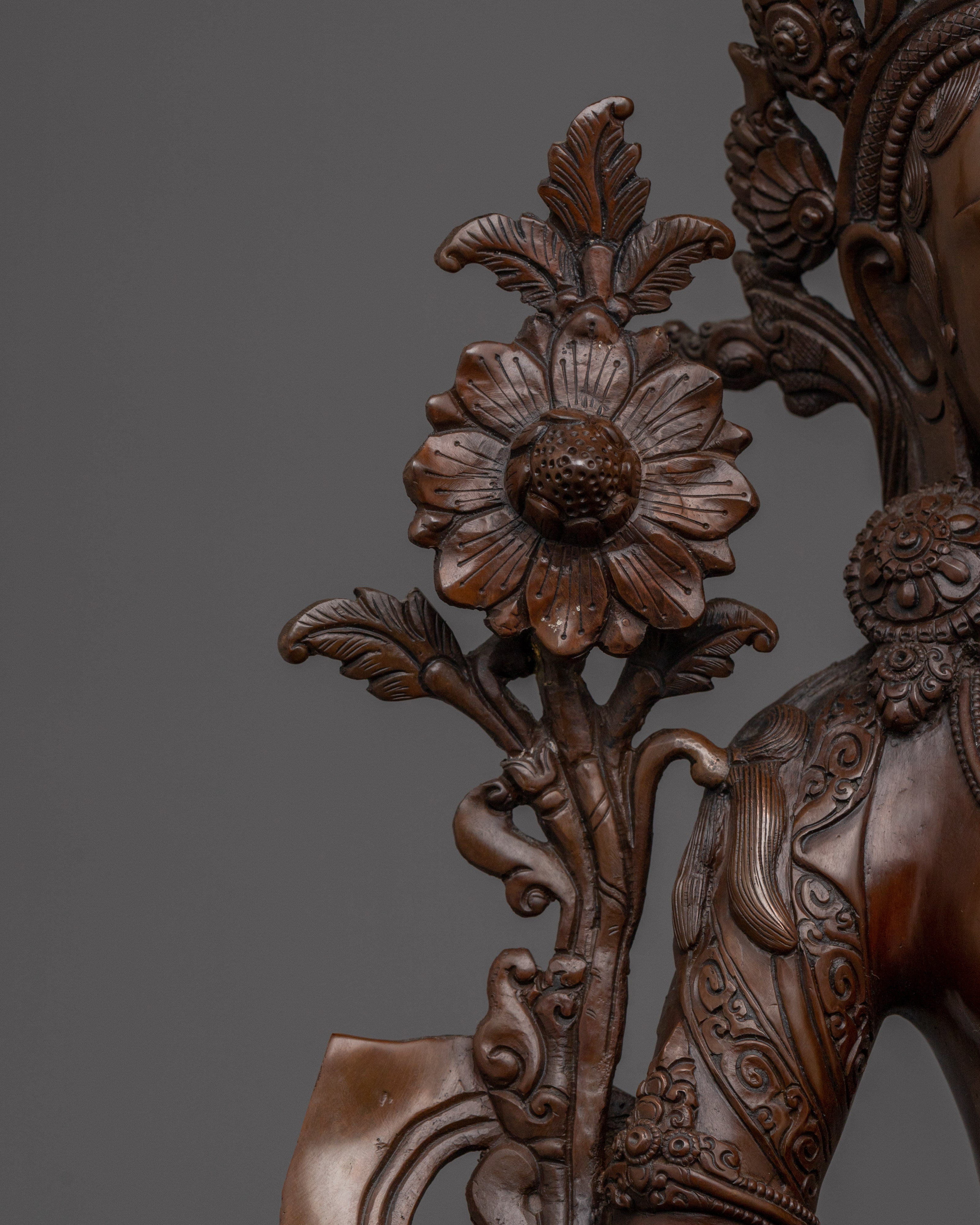 Oxidized Sacred Feminine Art of Green Tara | The Compassionate Protector